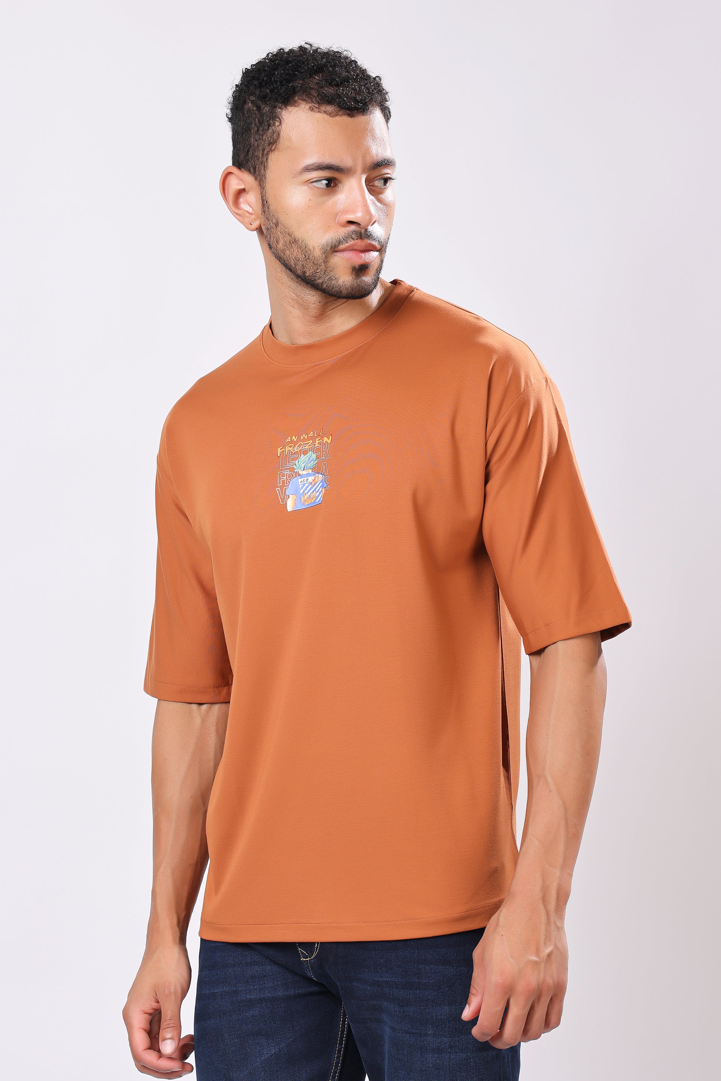 Stylox Men’s Oversized Round Neck Half Sleeve Back Printed T-Shirt | Premium Cotton Loose Fit Graphic Tee for Streetwear & Casual Style - Stylox