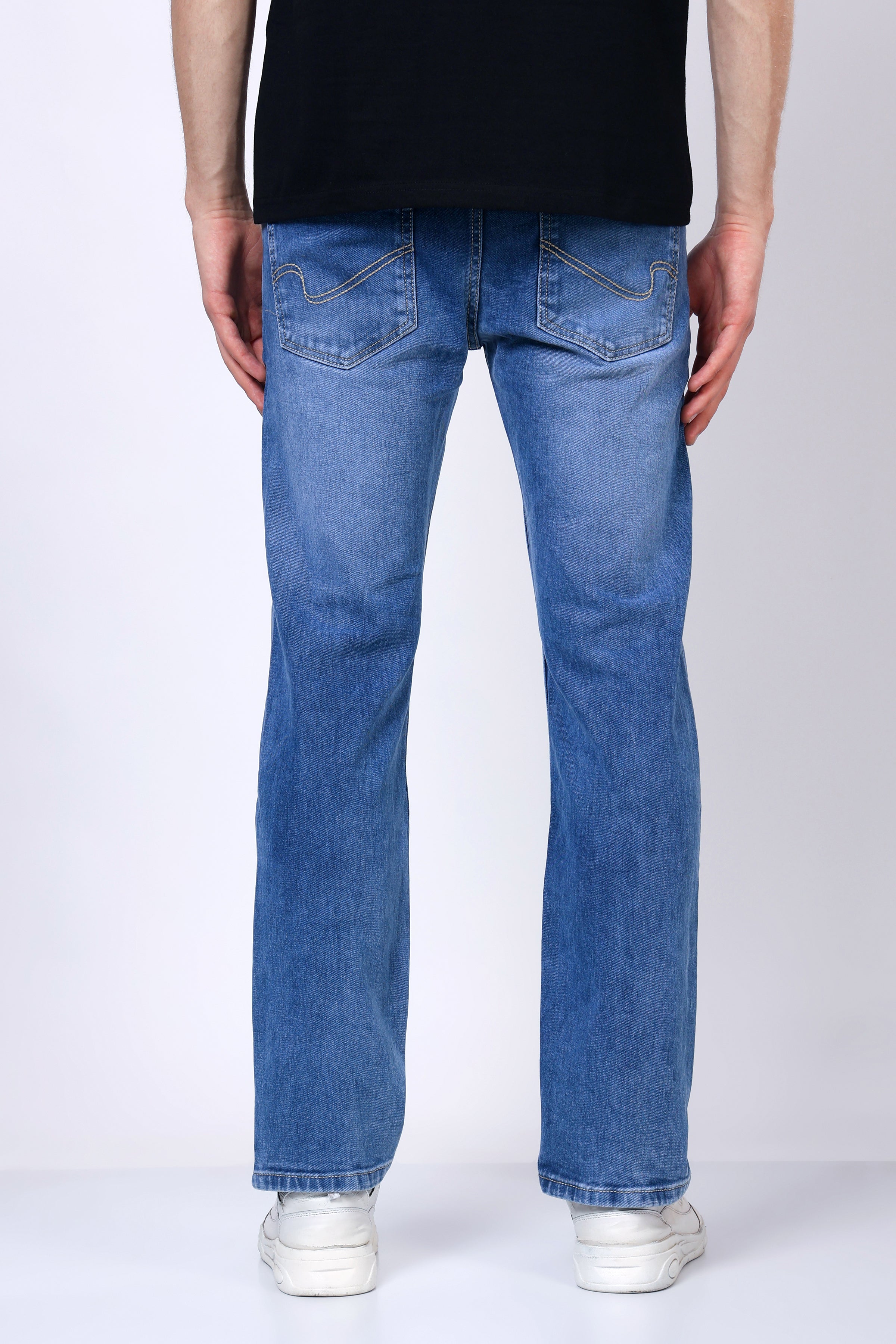 Stylox Men’s Mid-Rise Comfort Fit Stretchable Dark Blue Denim Jeans - Stylox