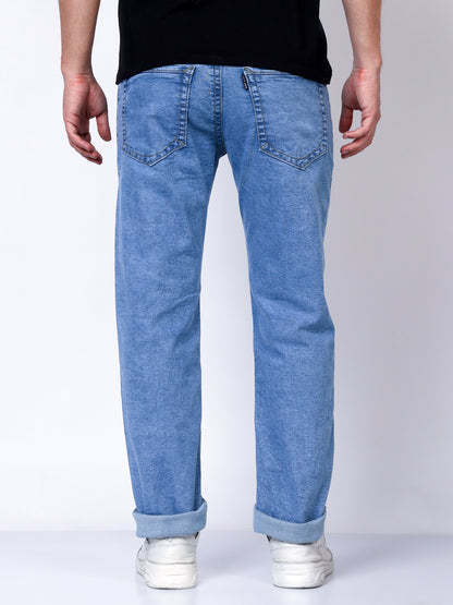 Stylox Men’s Slim Fit Stretchable Greenish Blue Denim Jeans - Stylox