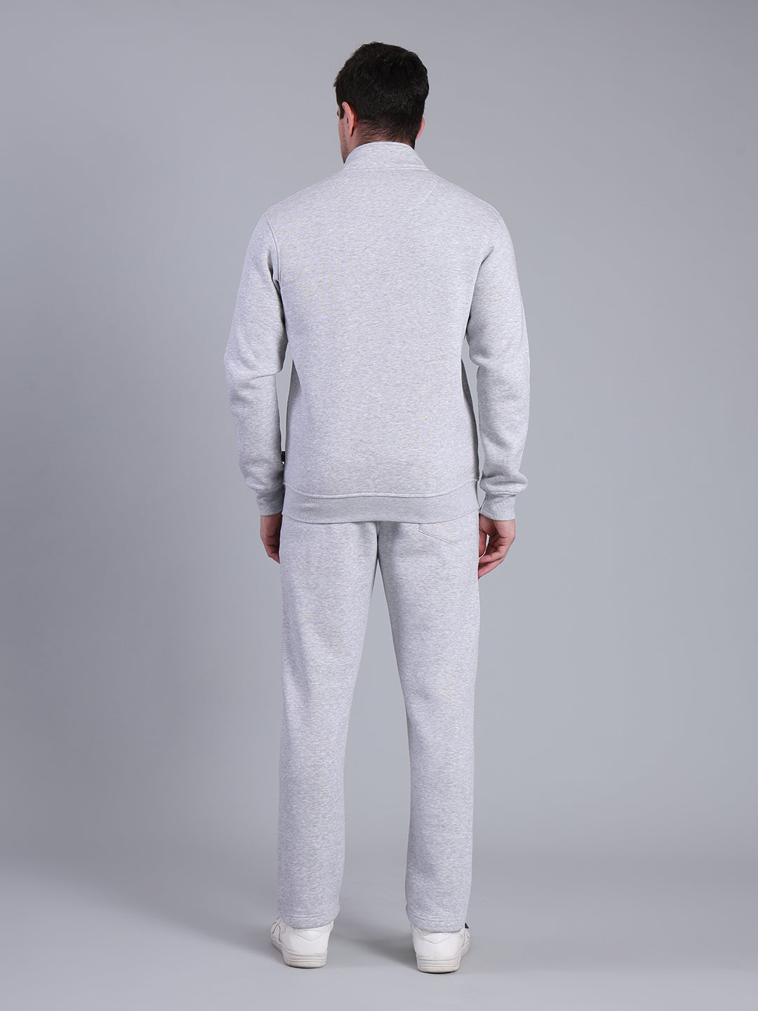 Stylox Men’s Solid Tracksuit Set with Zip-Up Jacket & Joggers – Winter Athleisure Wear (Grey) - Stylox