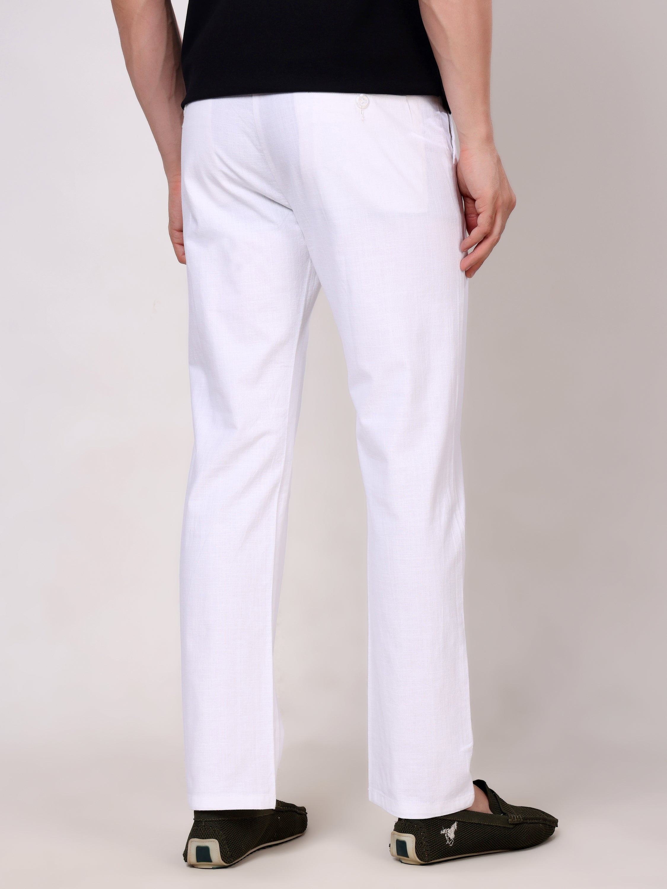 Stylox Men's Comfort Fit Non-Stretch Casual Trouser with Elastic Waist