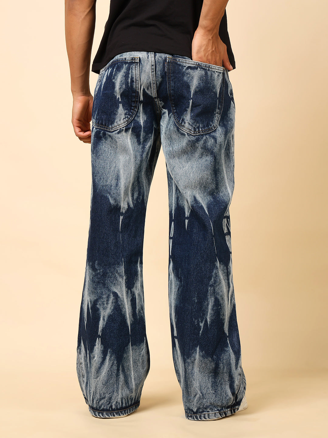 Stylox Men’s Baggy Fit Tie-Dye Washed Jeans – Street Style Denim for Trendy Look J-16 - Stylox