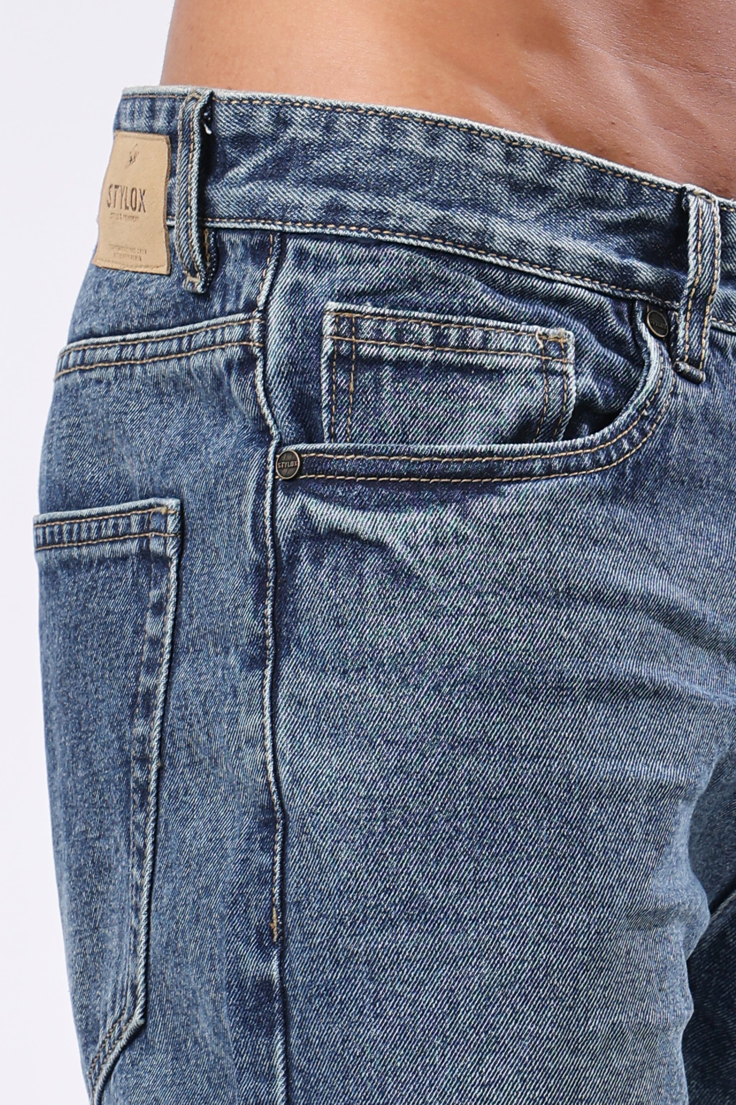 Stylox Relaxed Fit Jeans for Men | Dark Blue, Light Blue, Greenish Blue |