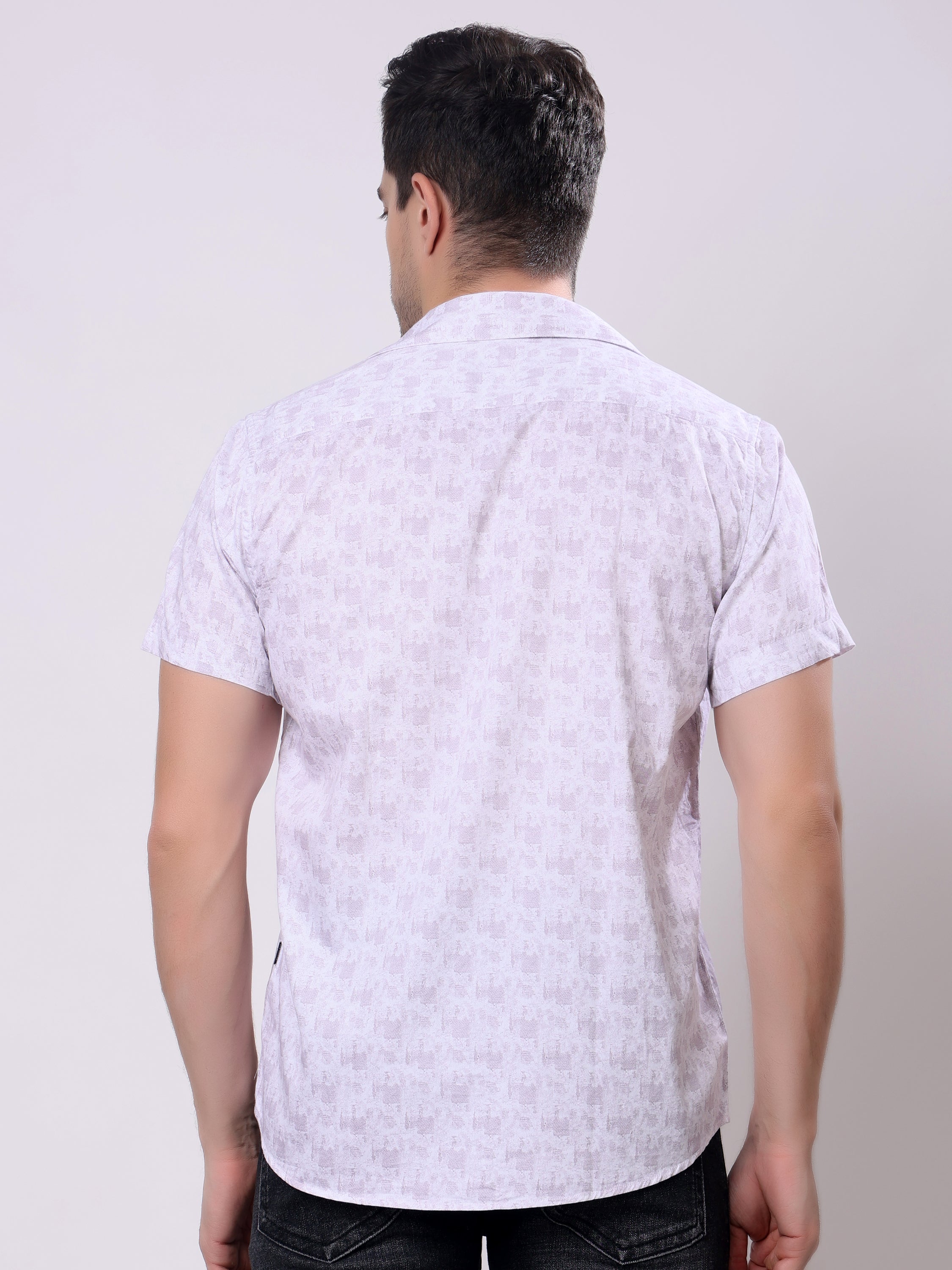 Stylox Men’s Regular Fit Half Sleeve Abstract print Cotton Summer Casual Shirt - Stylox