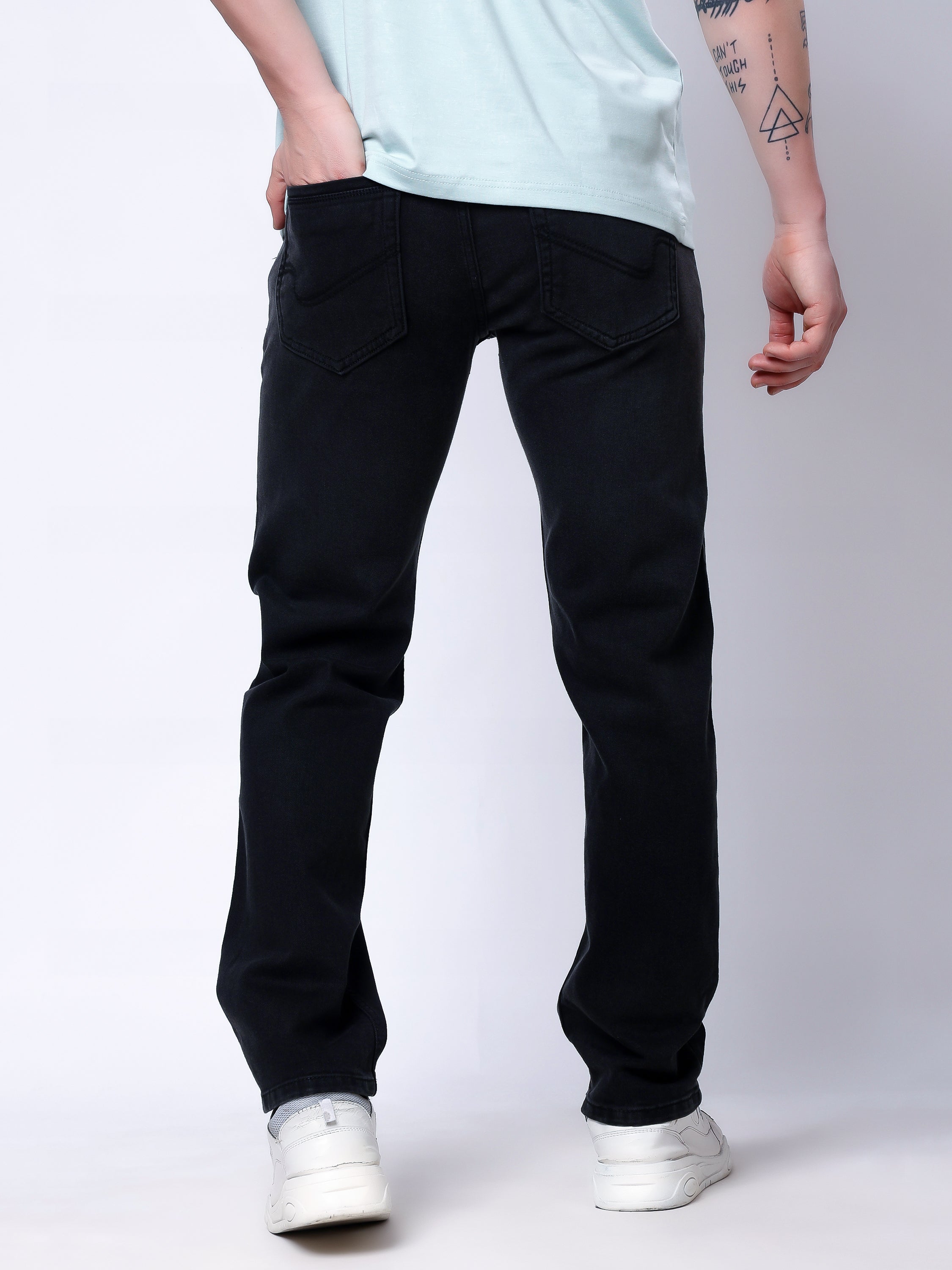Stylox Men’s Comfort Fit Stretchable Denim Jeans-Dark Grey