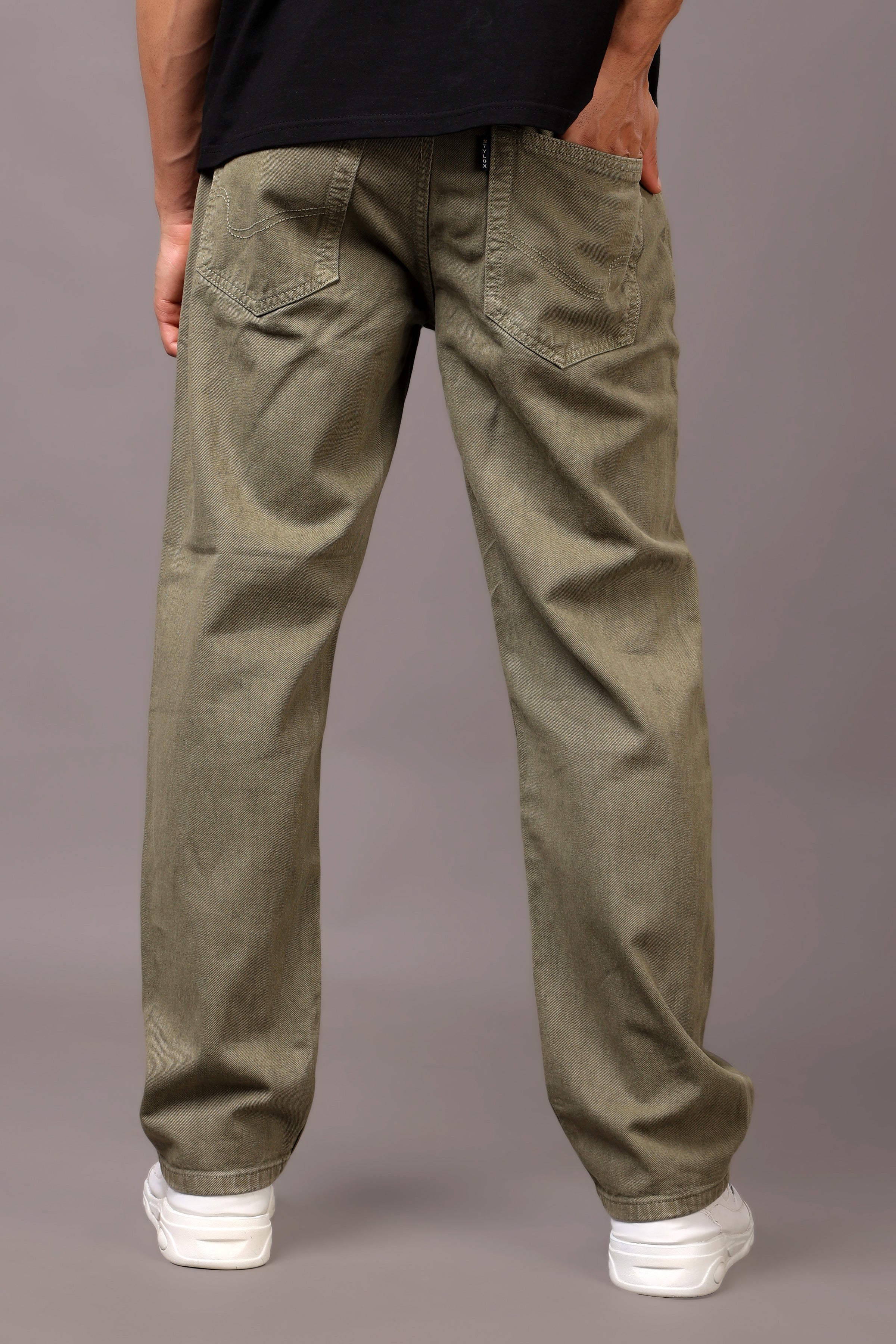 Stylox Men’s Relaxed Fit Denim Jeans - Ash Grey, Black, Steel Grey, Fossil Grey & Olive