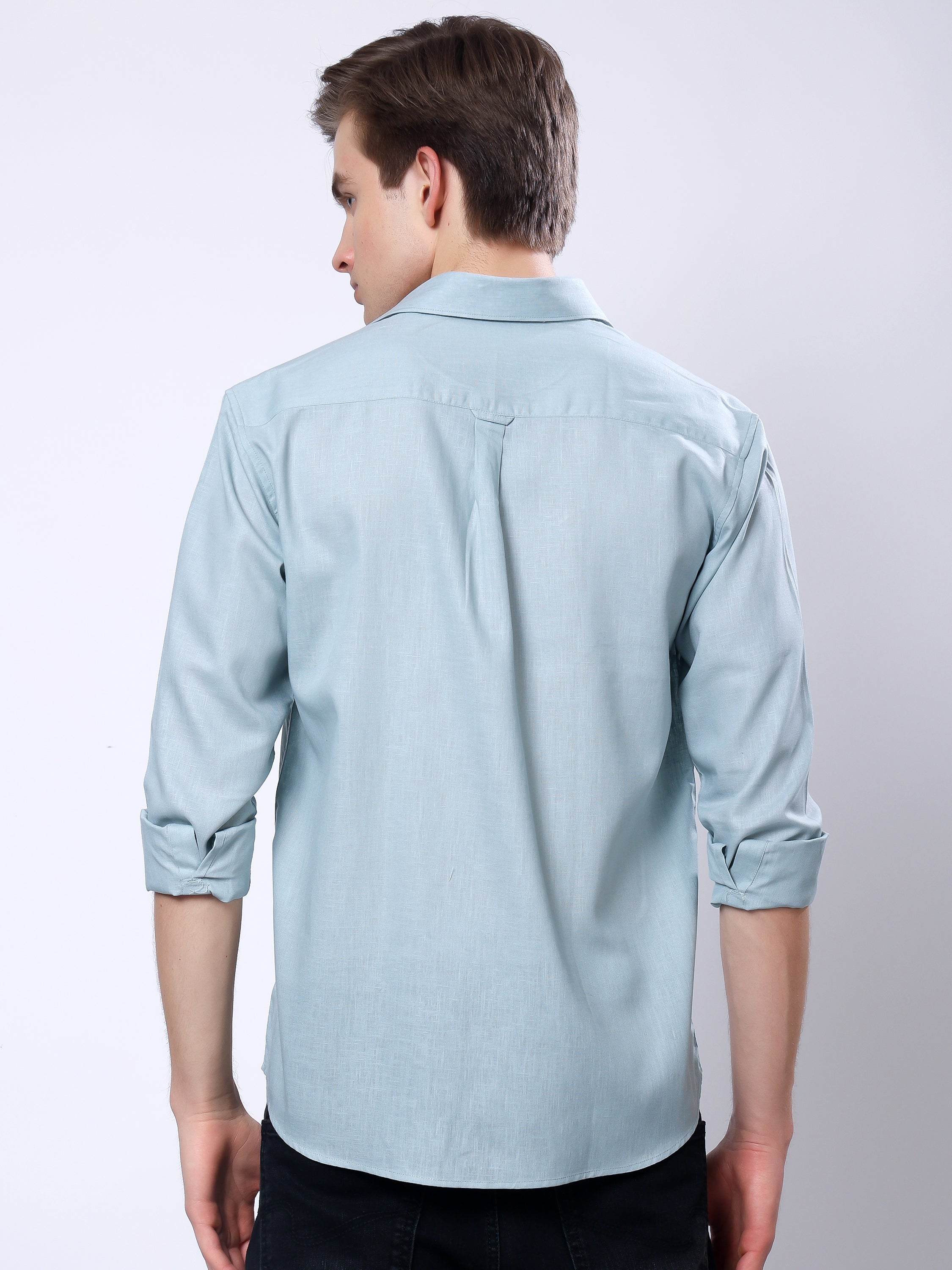 Stylox Men’s Regular Fit Full Sleeve Solid Casual Shirt - Stylox