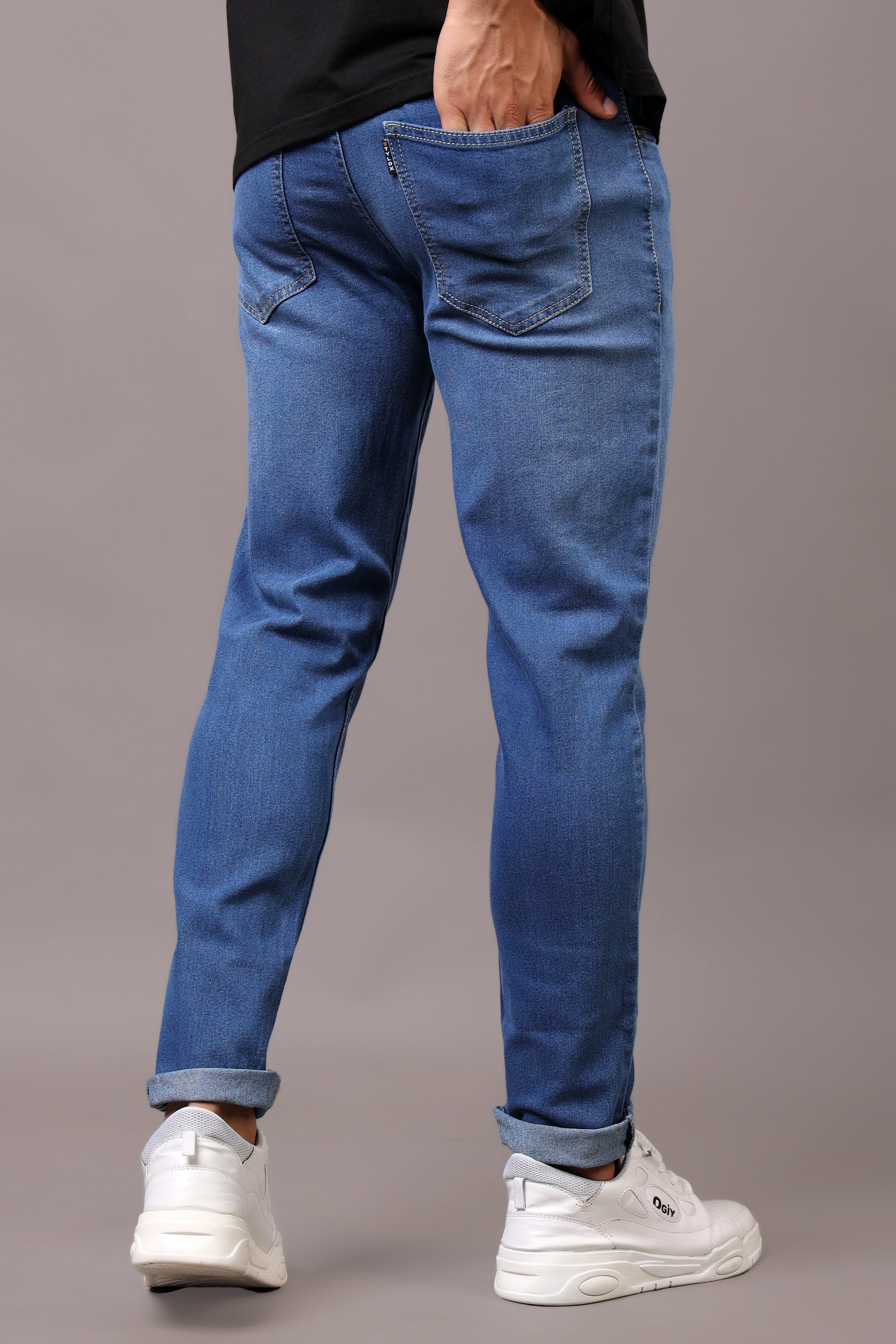 Stylox Men’s Slim Fit Mid-Rise Casual Denim Jeans - Stylox