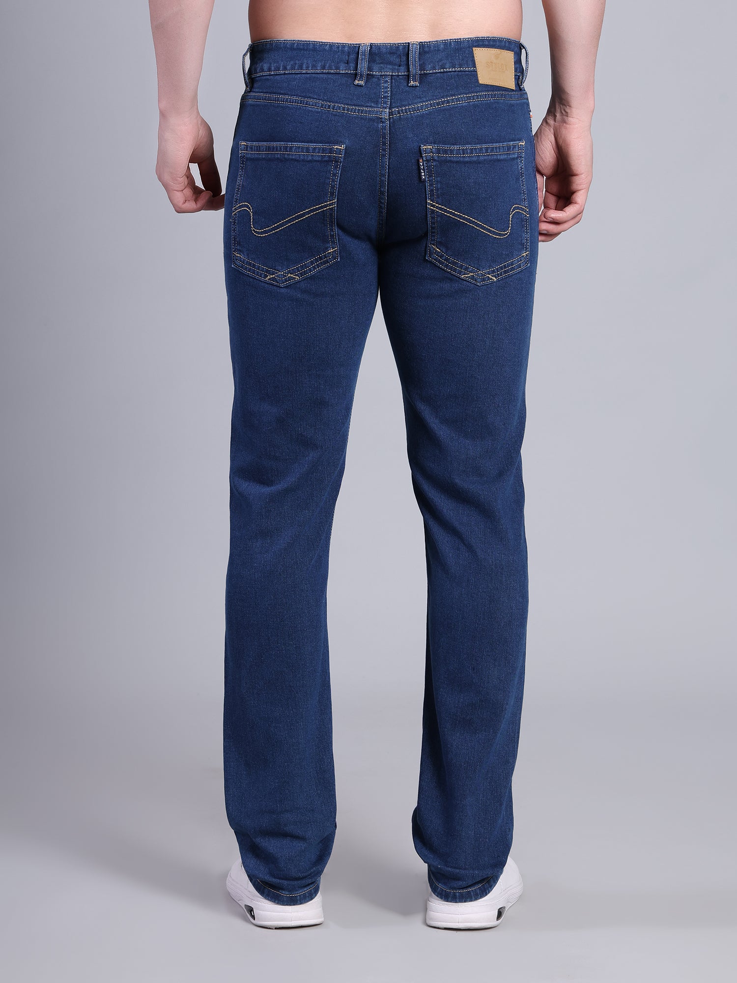 Stylox Men’s Slim Fit Mid Rise Stretchable Casual Denim Jeans-Dark Blue - Stylox