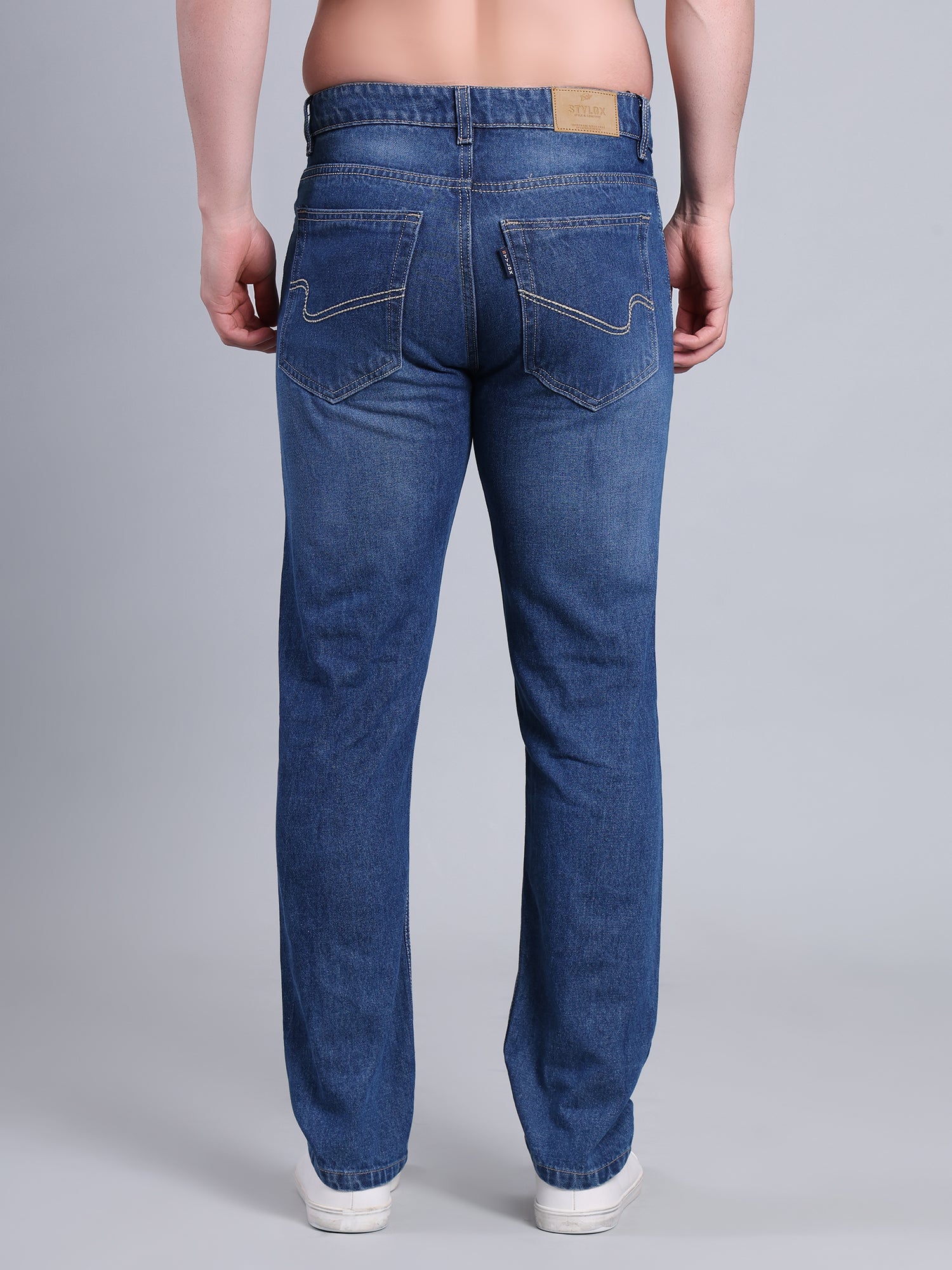 Stylox Men’s Relaxed Fit Mid-Rise Denim Jeans