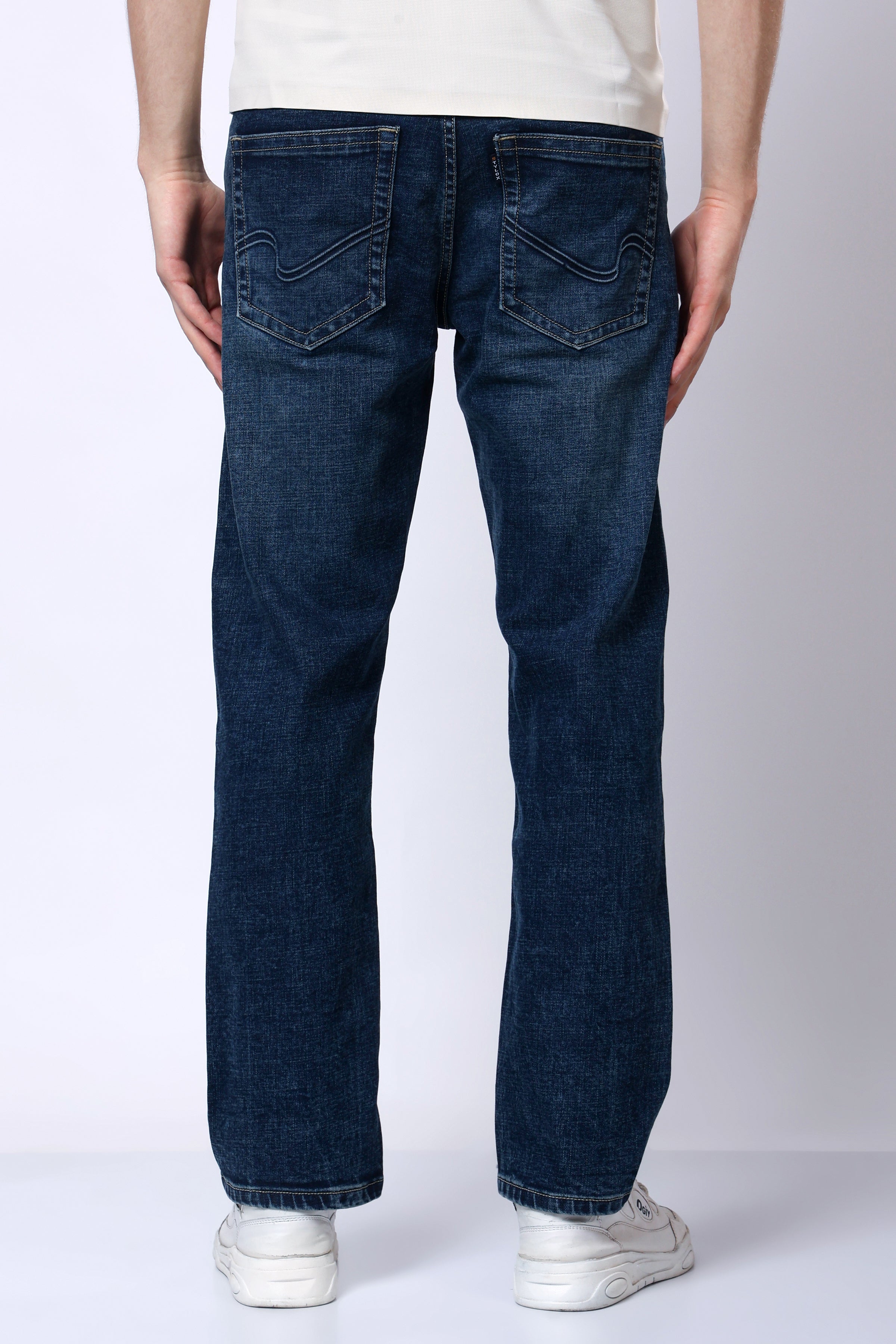 Stylox Men’s Comfort Fit Stretchable Greenish Blue Denim Jeans - Stylox