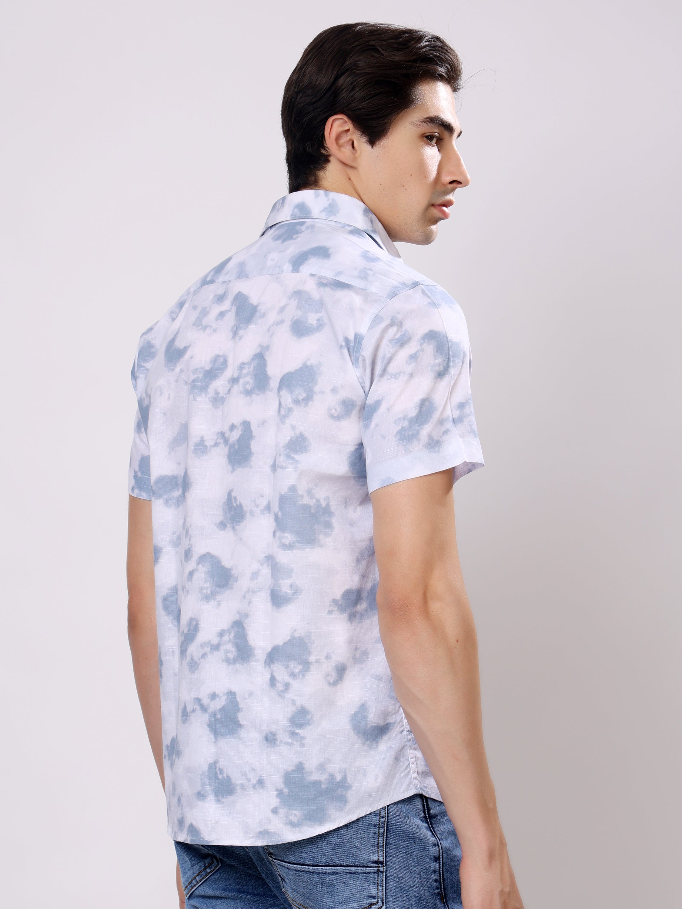 Stylox Men’s Regular Fit Half Sleeve Stylish Tie-Dye Printed Casual Shirt - Stylox