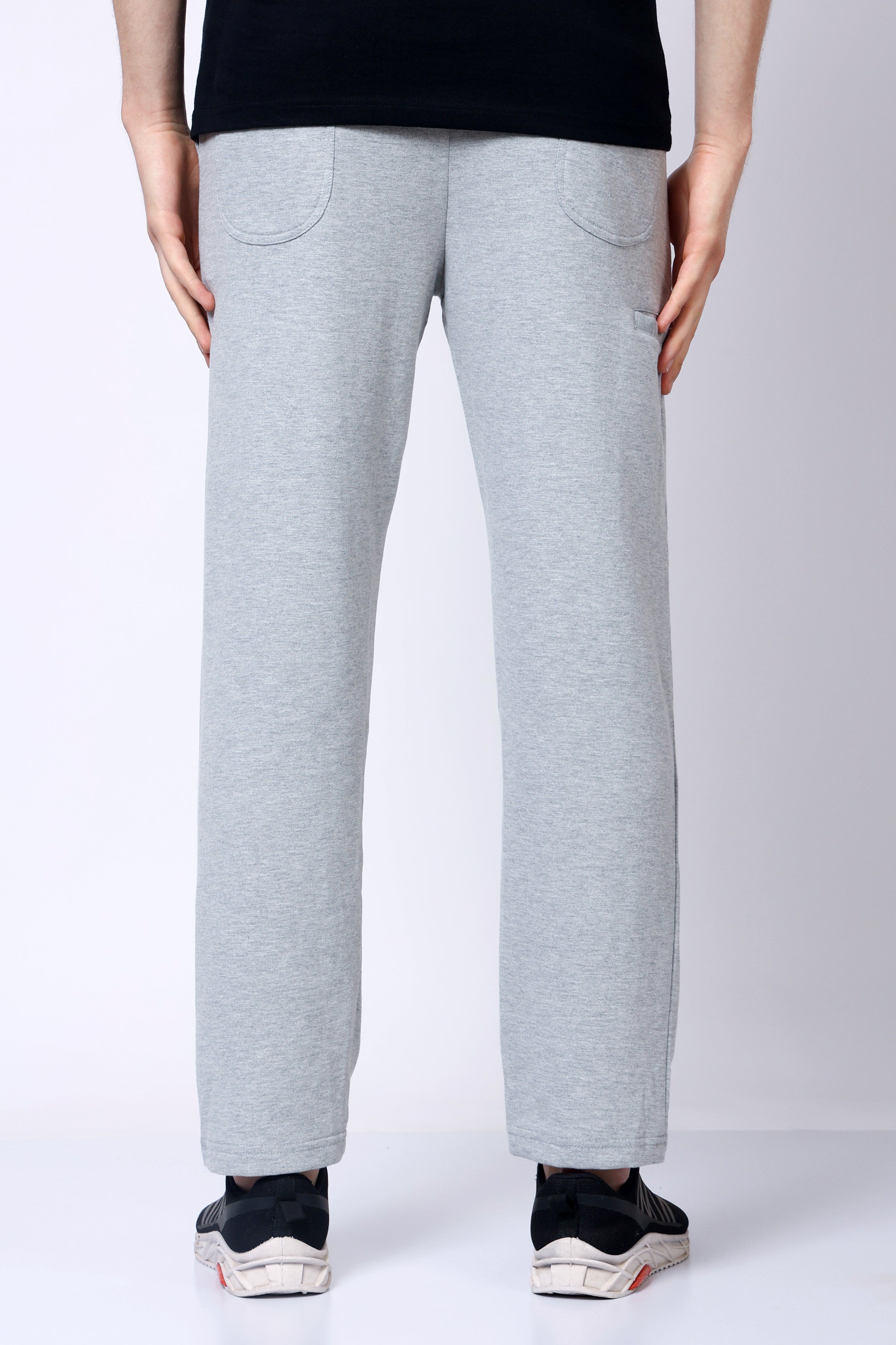Stylox Men’s Regular Fit Terry Fabric Trackpant with Drawstring Waist-Light Grey - Stylox