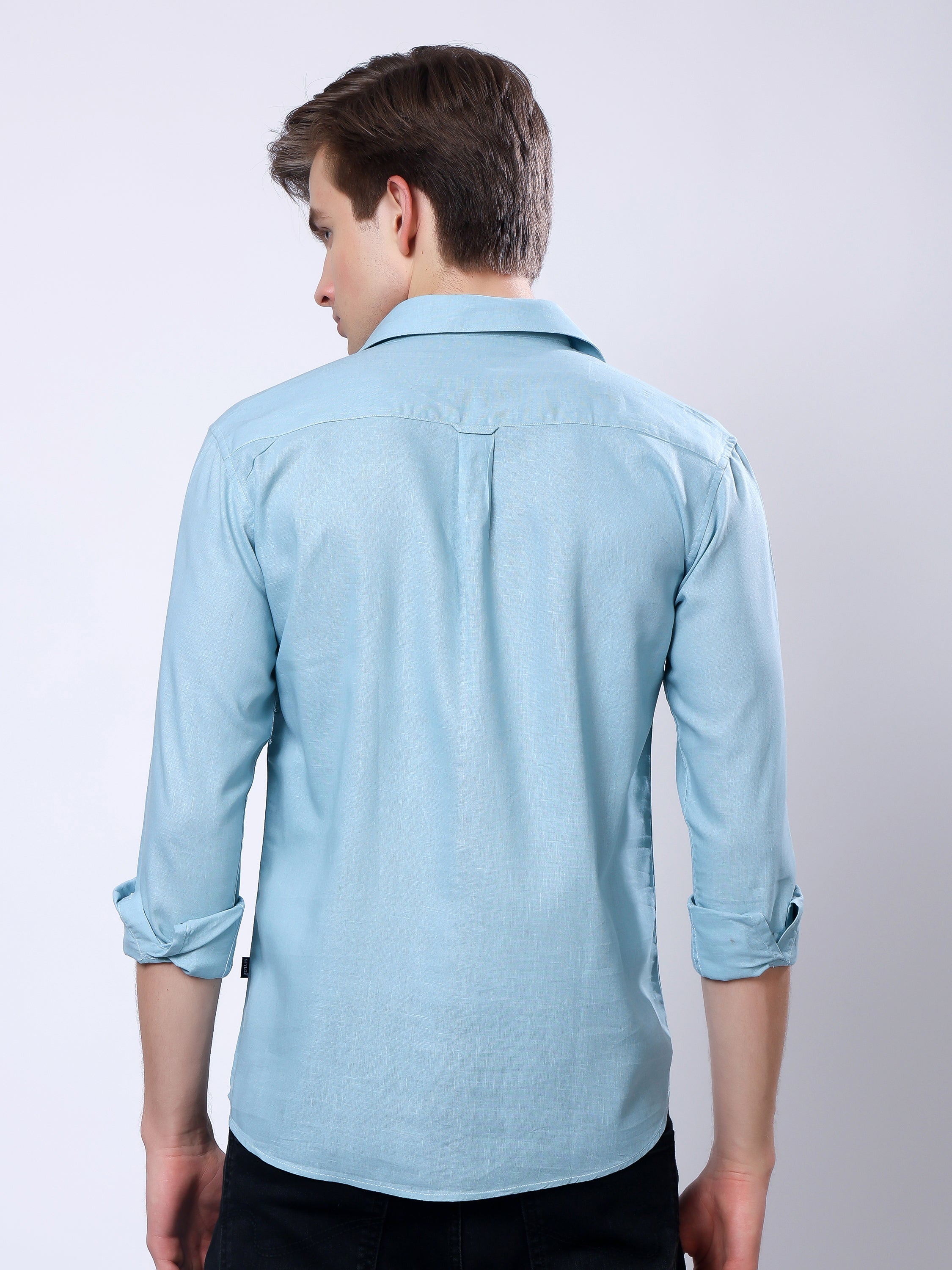 Stylox Men’s Regular Fit Full Sleeve Solid Casual Shirt - Stylox