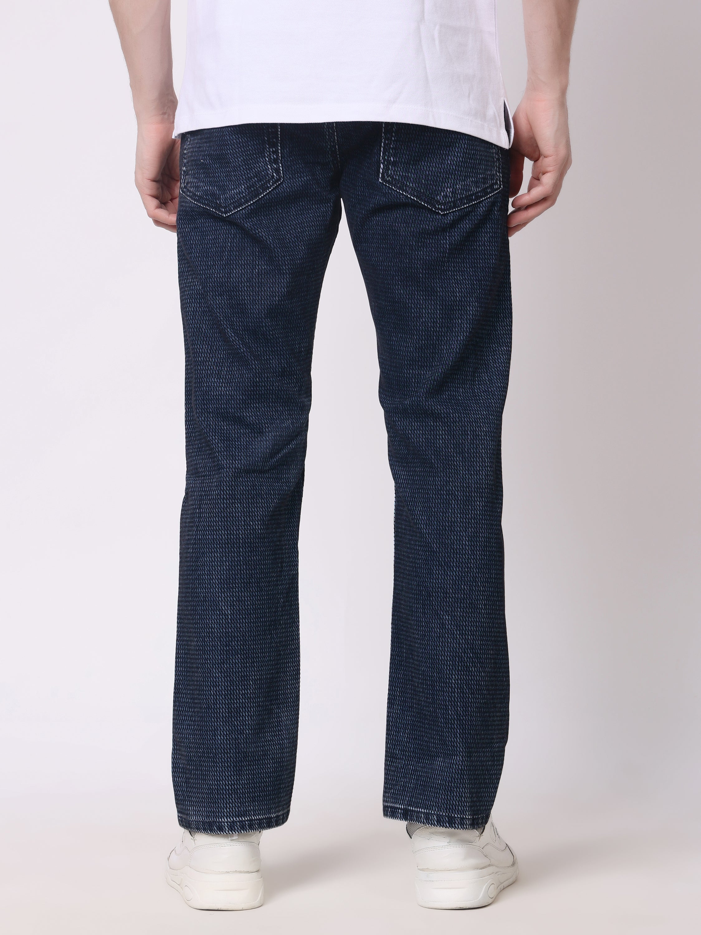 Stylox Men’s Premium Stretchable Comfort Fit Textured Denim Jeans - Stylox