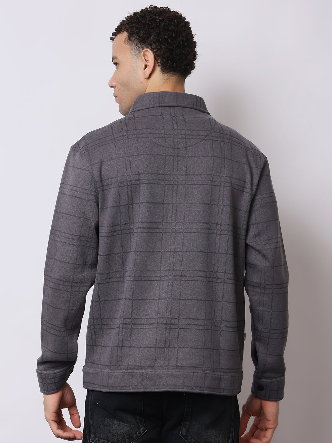 Stylox Men’s Checkered Winter Shacket – Warm Button-Down Fleece Jacket with Utility Pockets