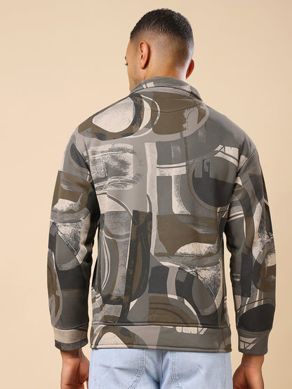 Stylox Men’s Printed Full Sleeve Jacket with Button Closure – Bold Style, Effortless Comfort