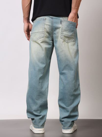 Stylox Men’s Sky Blue Loose Fit Jeans – Relaxed Denim for Effortless Style