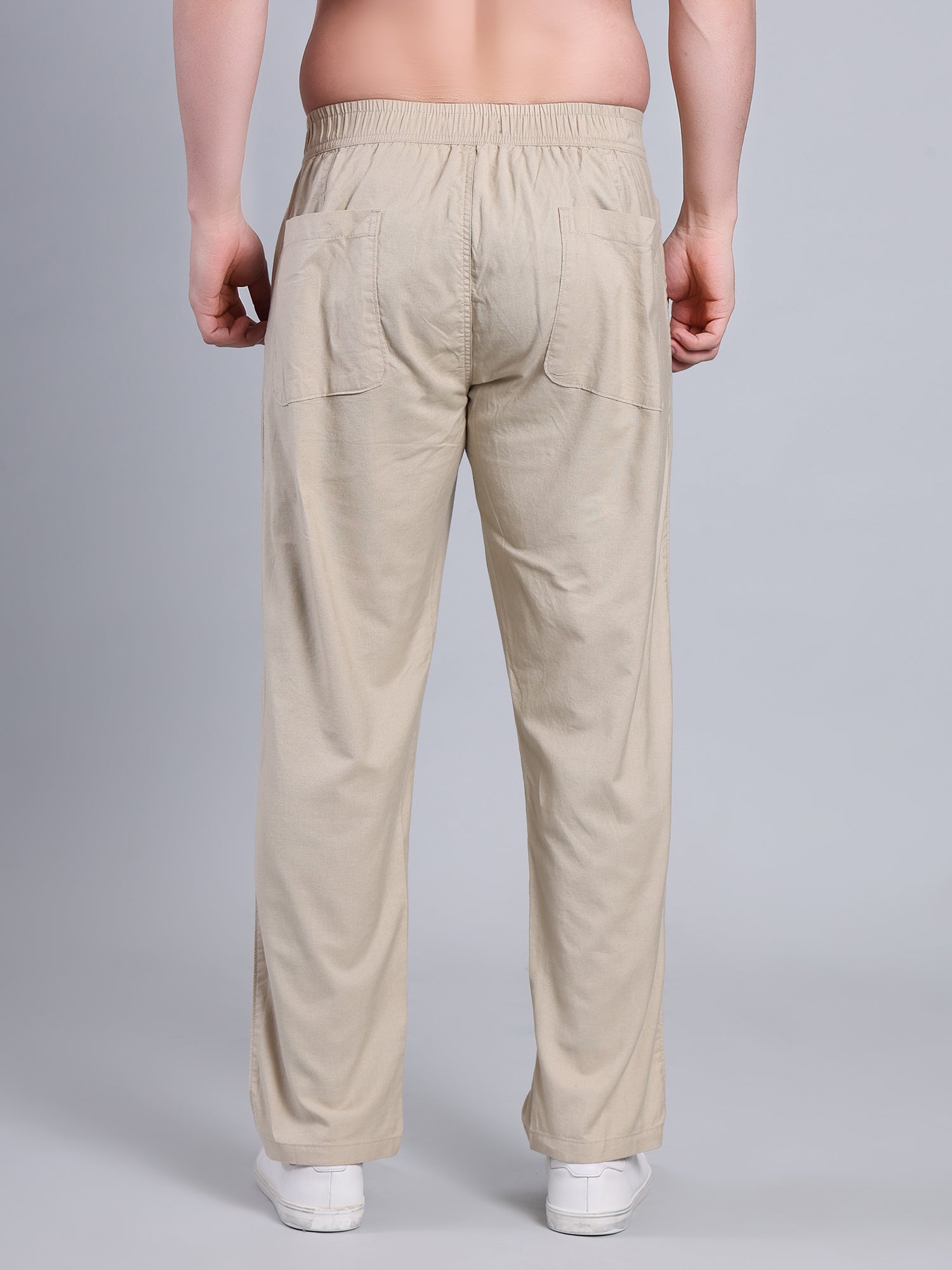 Stylox Men’s Cotton Linen Blend Trousers | Regular Fit Pleated Pants