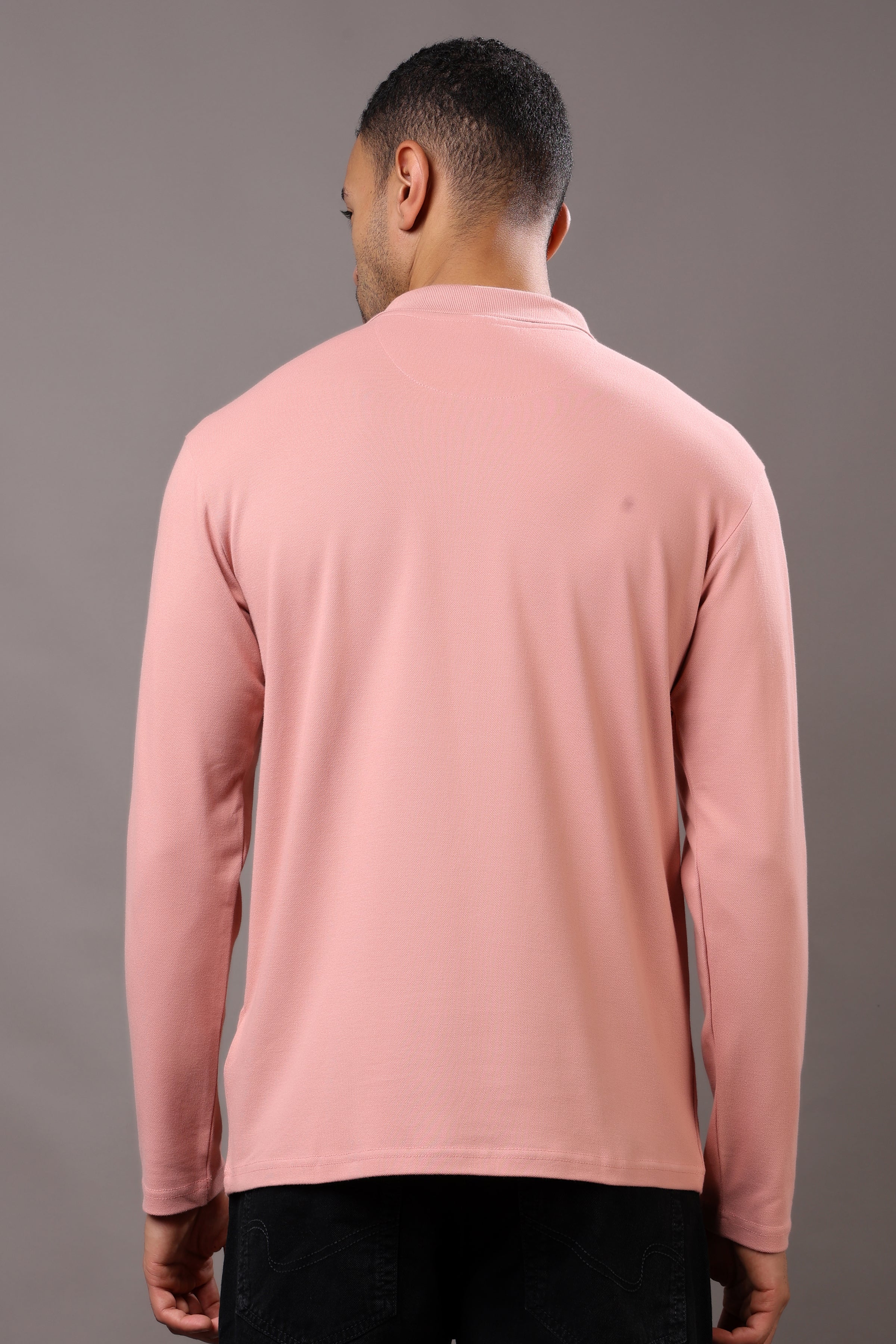 Stylox Men’s Long Sleeve Polo T-Shirt with Cut & Sew Design - Stylox