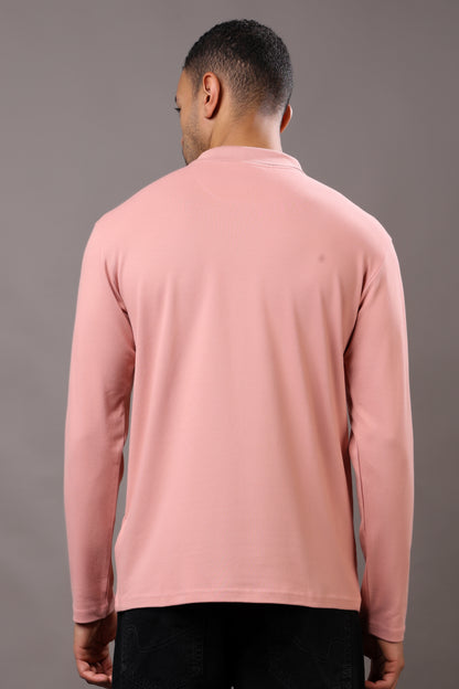 Stylox Men’s Long Sleeve Polo T-Shirt with Cut &amp; Sew Design