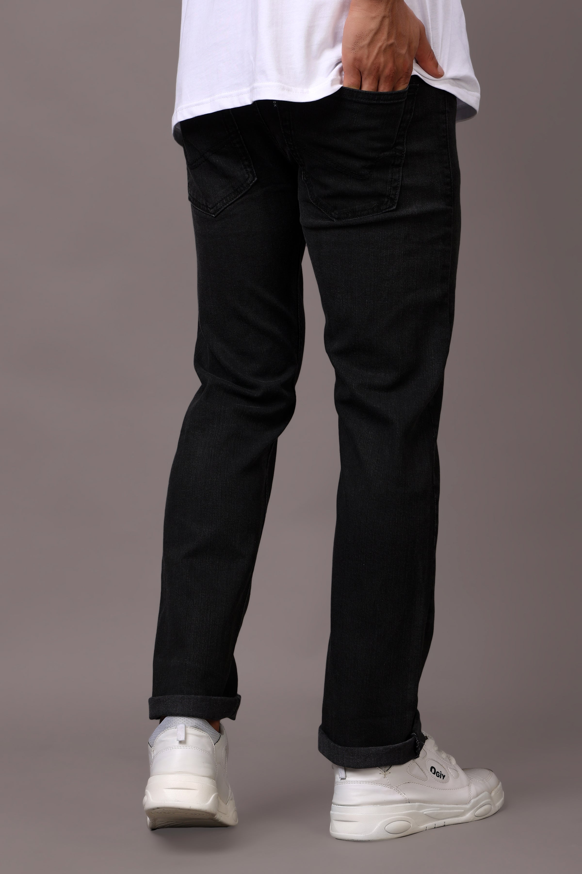 Stylox Men’s Comfort Fit Denim Jeans - Mid Grey & Dark Grey,