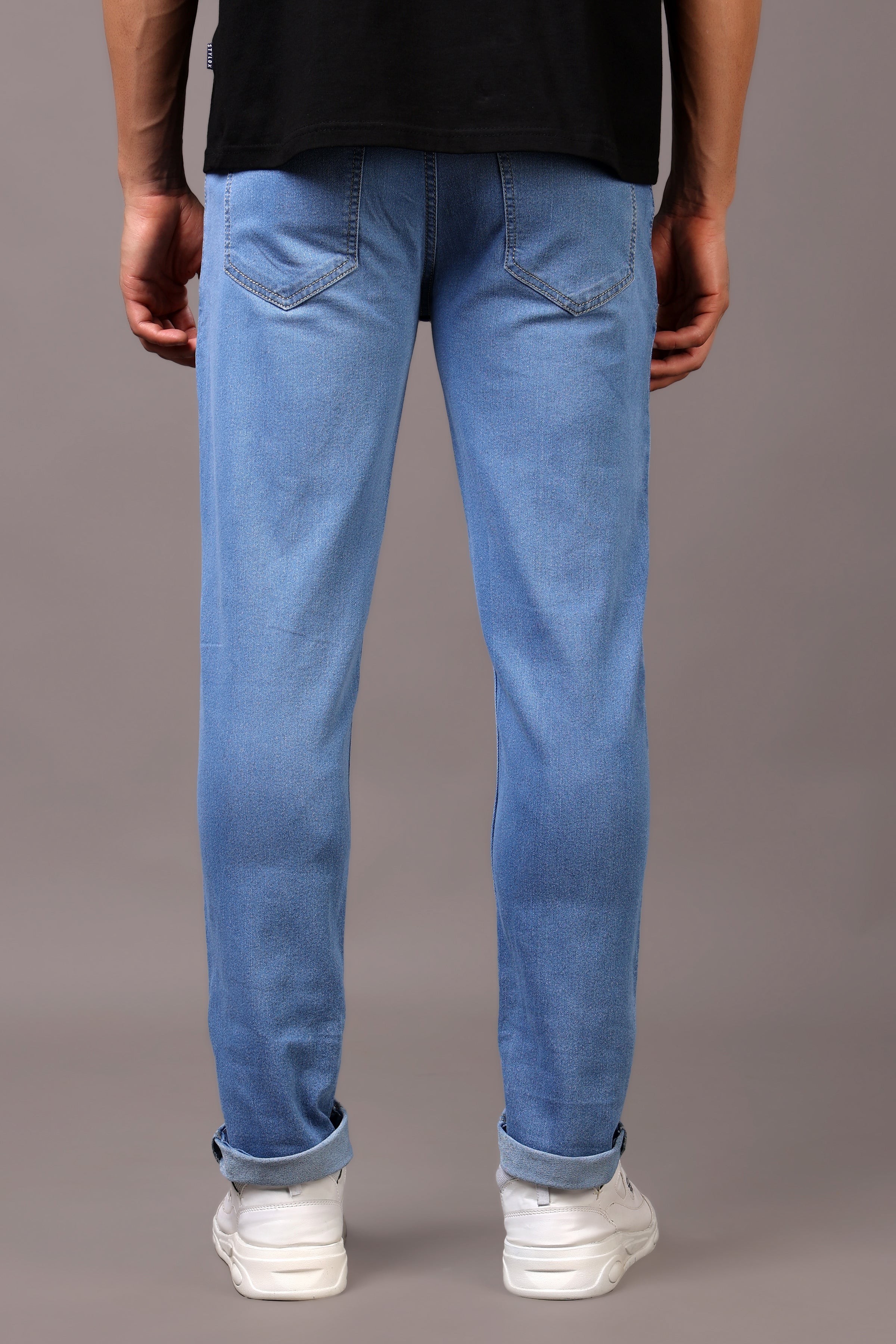 Stylox Men’s Slim Fit Mid-Rise Casual Denim Jeans - Stylox