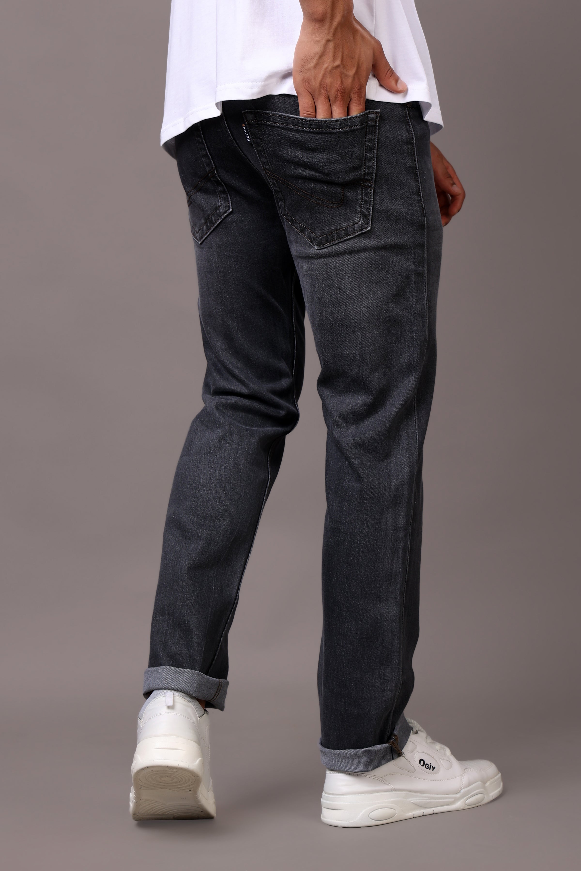 Stylox Men’s Comfort Fit Denim Jeans - Grey, Mid Dark Grey & Dark Grey ,