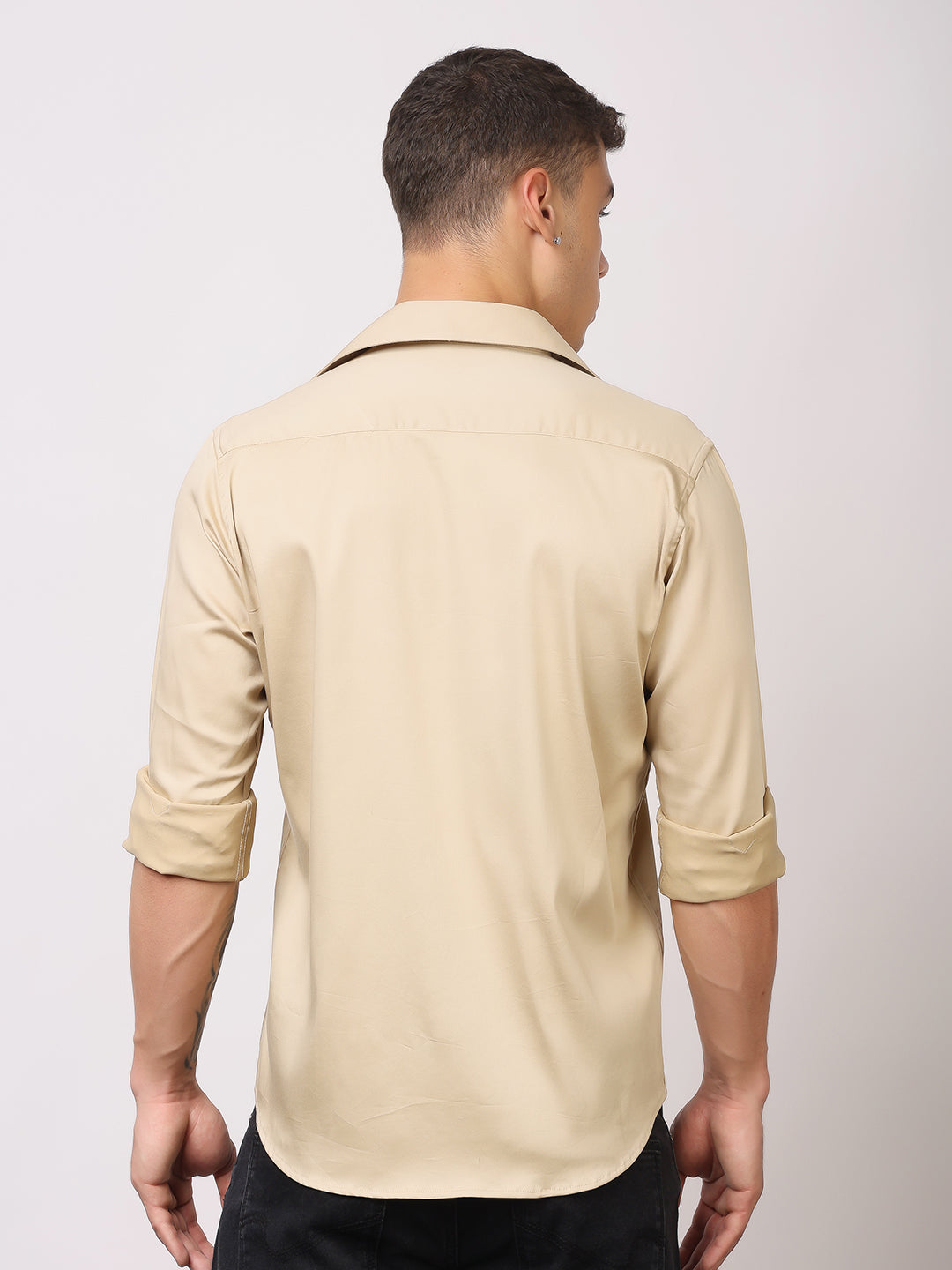 Stylox Men's Full Sleeve Solid Partywear Casual Shirt – Premium Shine Finish Cotton Blend Regular Fit Shirt for Stylish Evening & Occasion Wear - Stylox