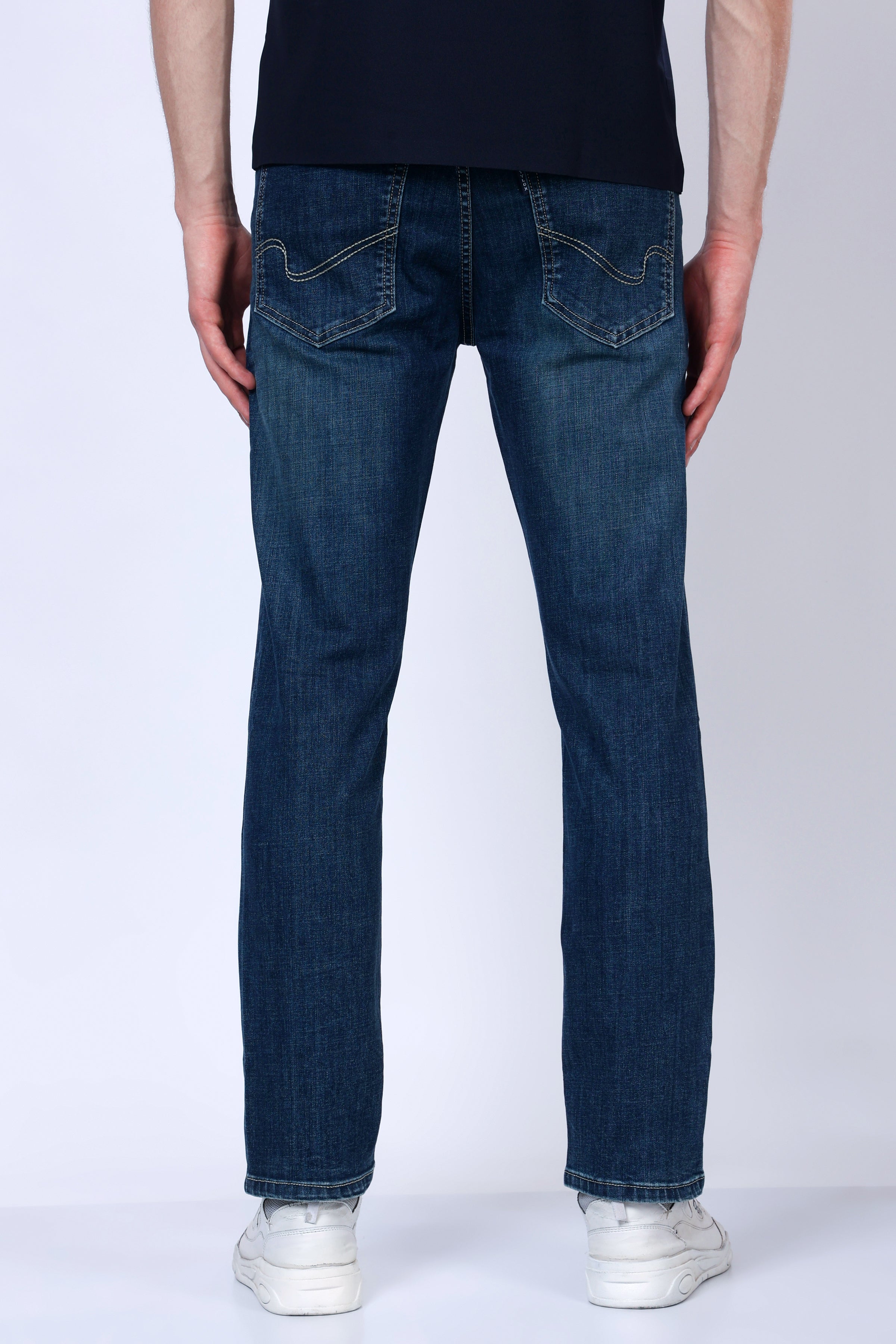 Stylox Men's Slim Fit Stretchable Jeans-Greenish Blue - Stylox