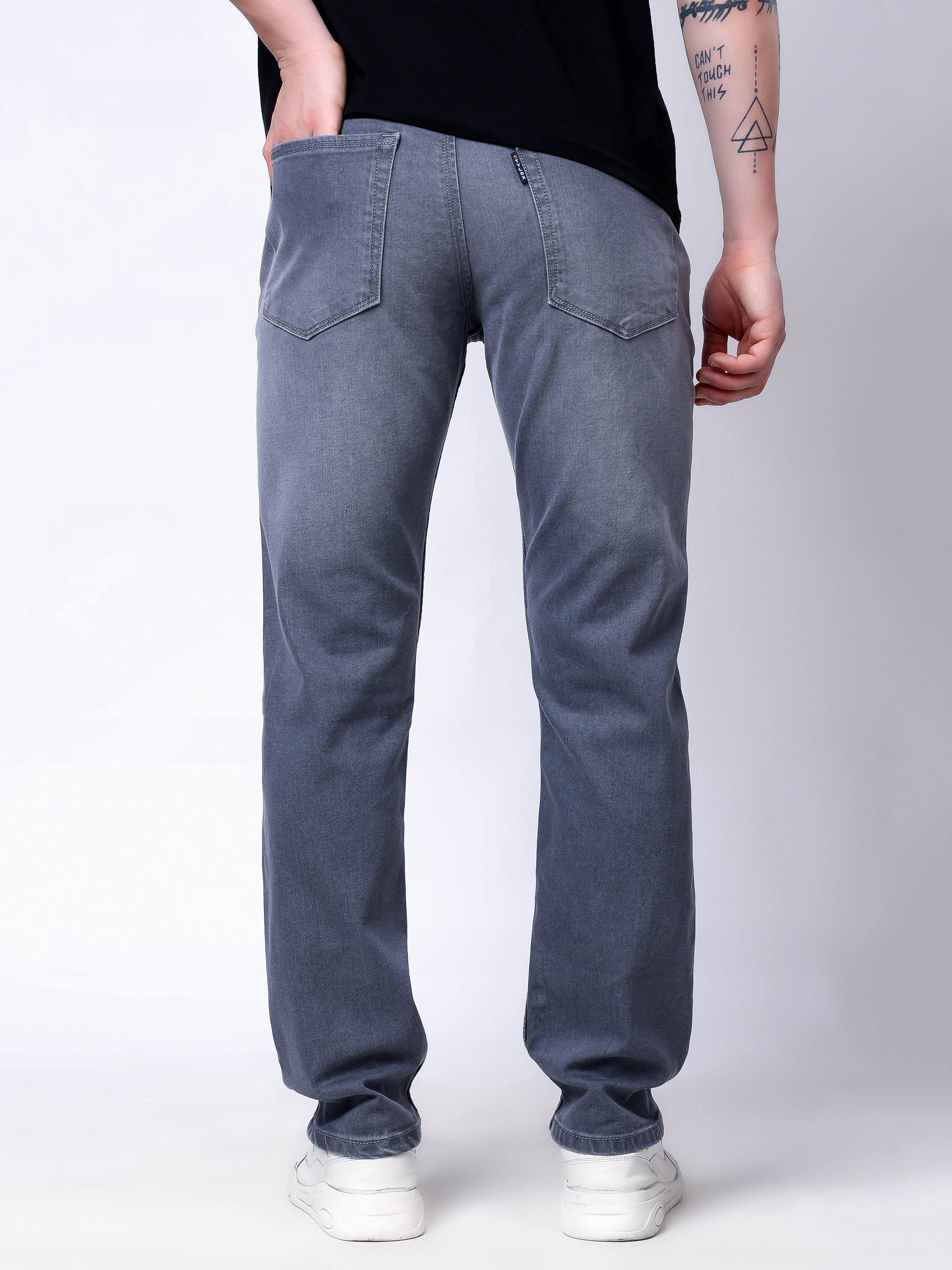 Stylox Men’s Slim Fit Stretchable Grey Denim Jeans - Stylox