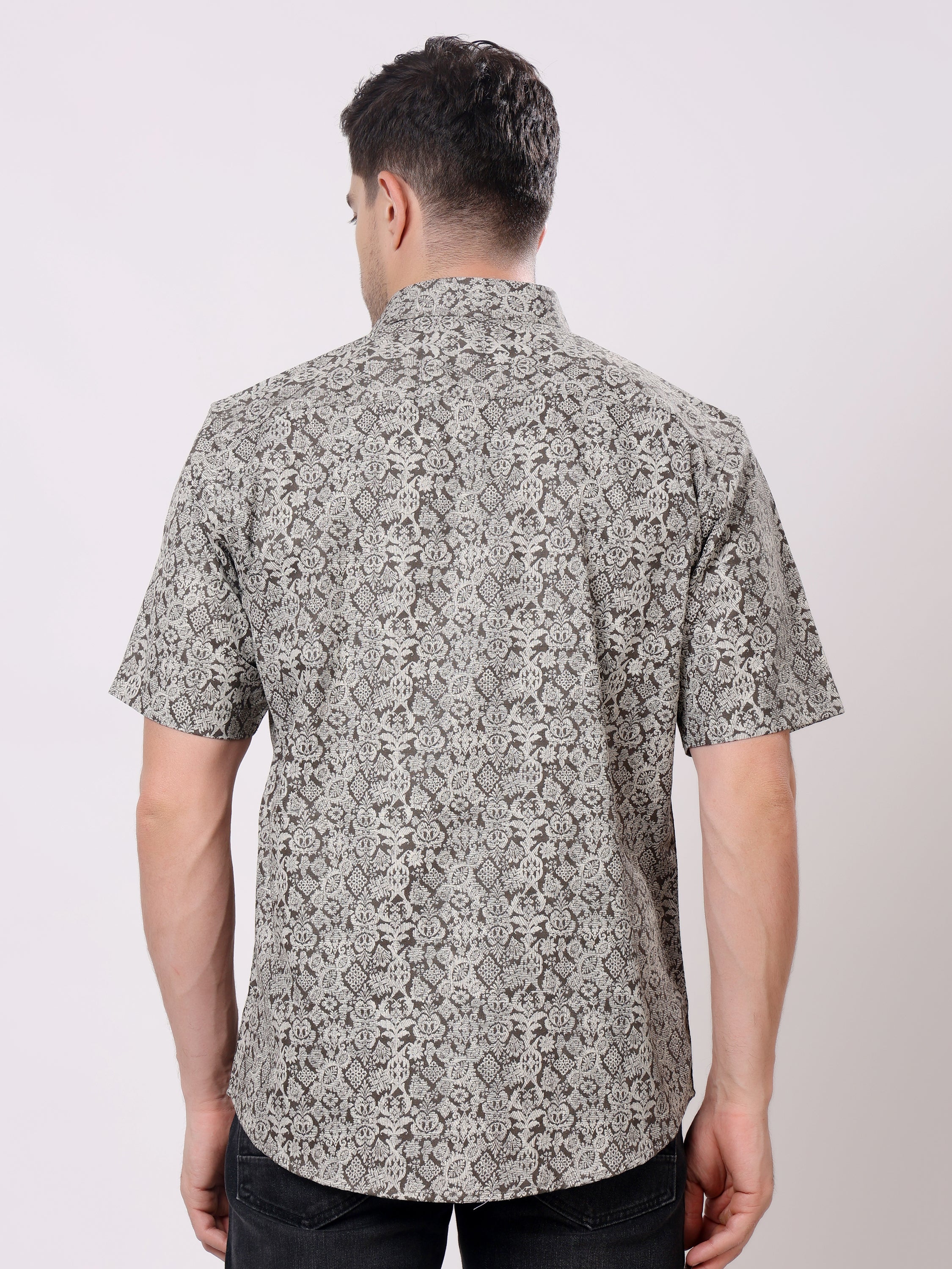 Stylox Men’s Regular Fit Half Sleeve Floral Printed Casual Stylish Summer Shirt - Stylox