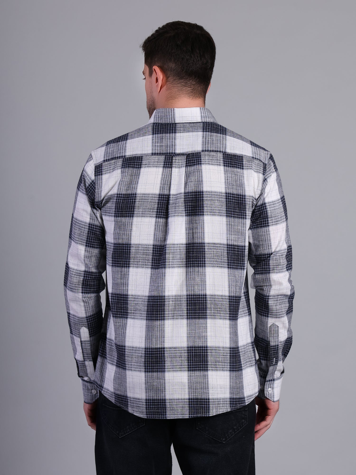 Stylox Men’s Regular Fit Checked Full Sleeve Casual Shirt-Blue - Stylox