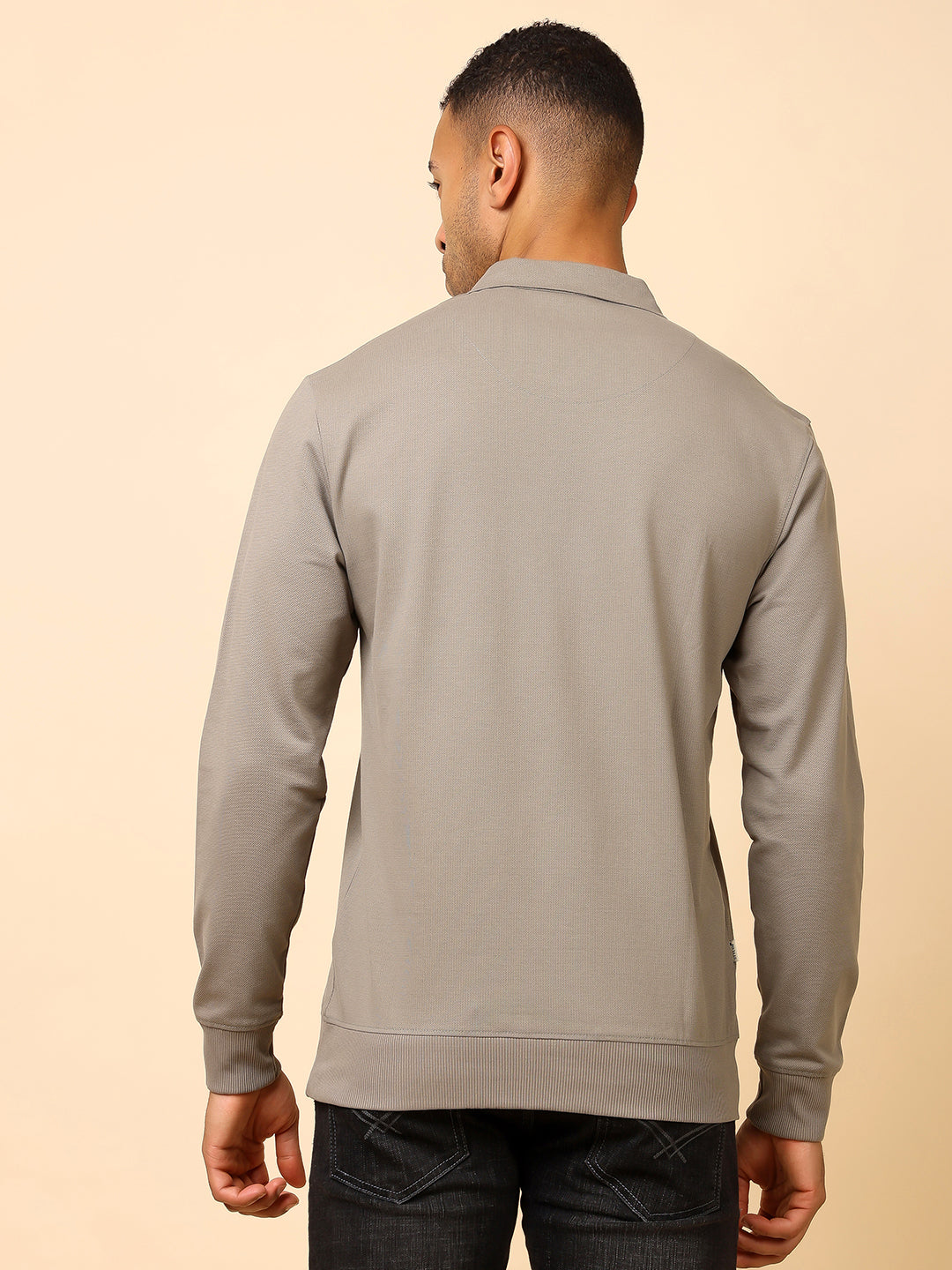 Stylox Men's Utility Style Zip Neck Sweatshirt