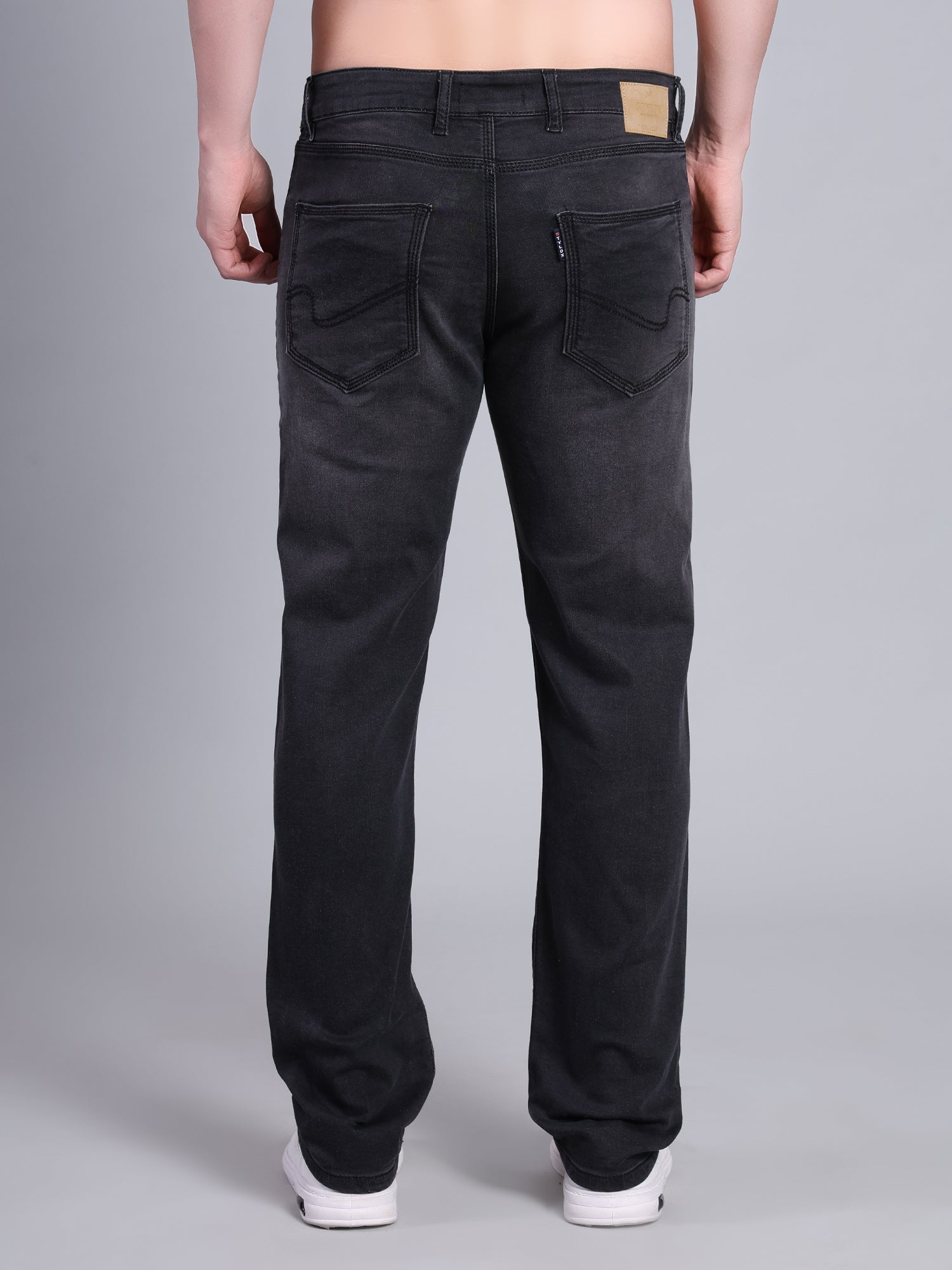 Stylox Men’s Slim Fit Mid Rise Stretchable Denim Jeans-Dark Grey - Stylox