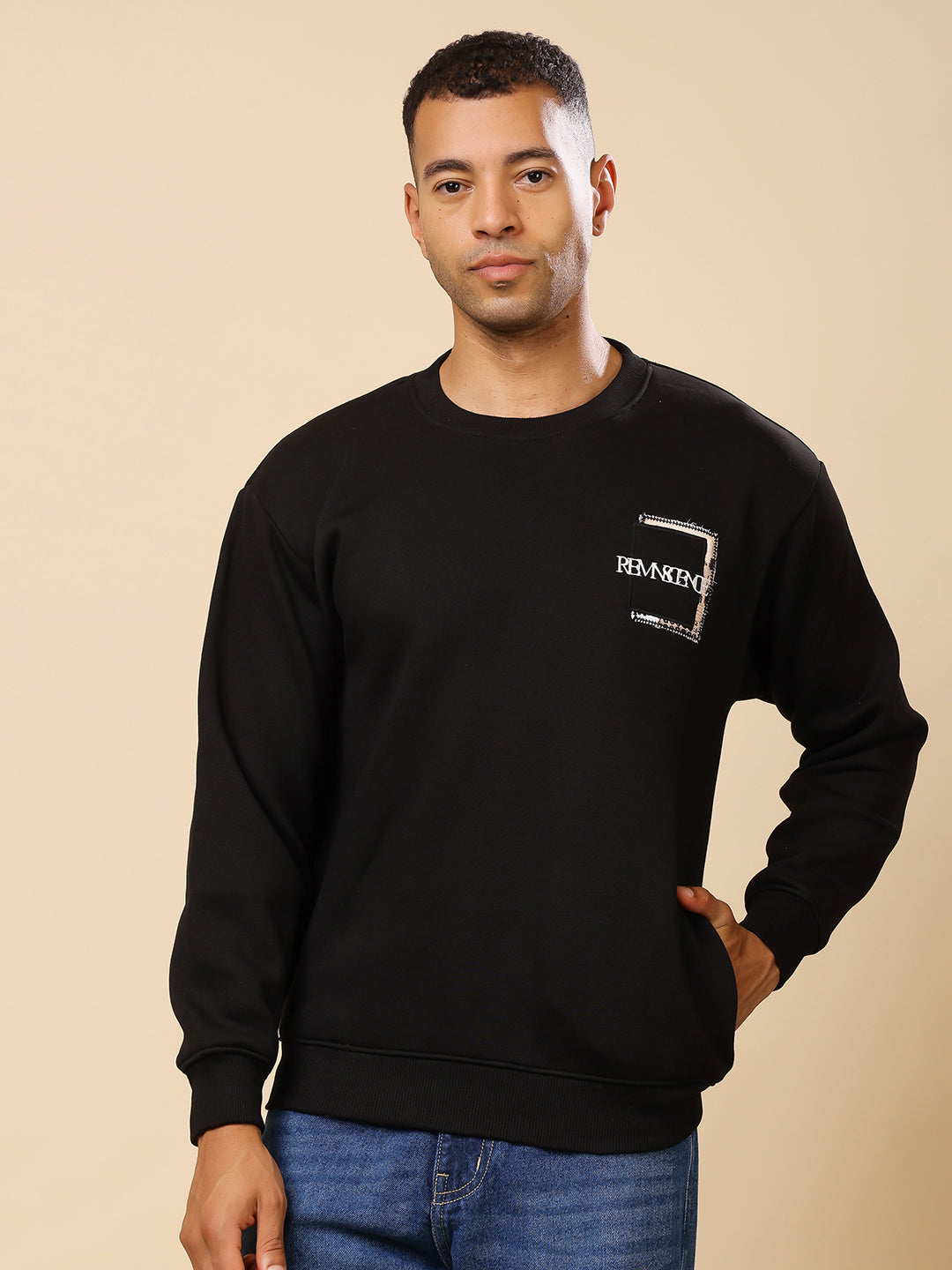 Stylox Men’s Printed Round Neck Sweatshirt – Casual Comfort with Trendy Prints