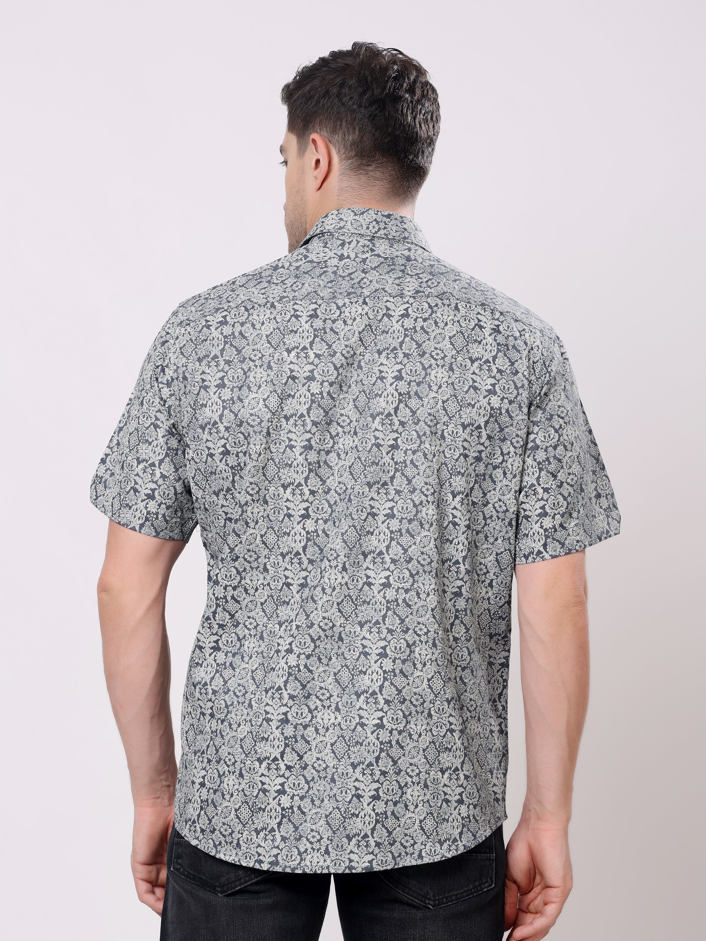Stylox Men’s Regular Fit Half Sleeve Floral Printed Casual Stylish Summer Shirt - Stylox