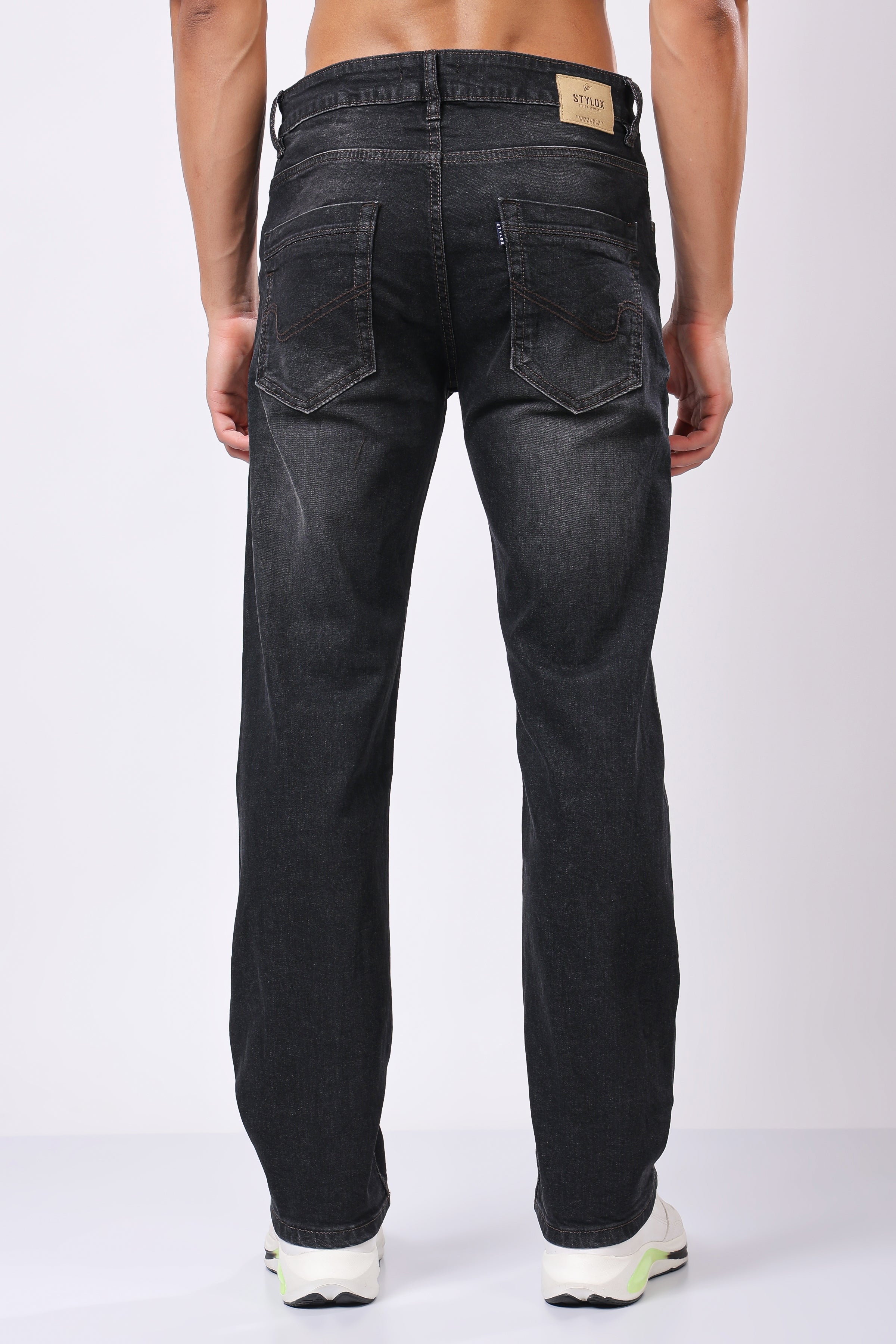 Stylox Men’s Comfort Fit Denim Jeans - Grey, Dark Grey, Mid Grey