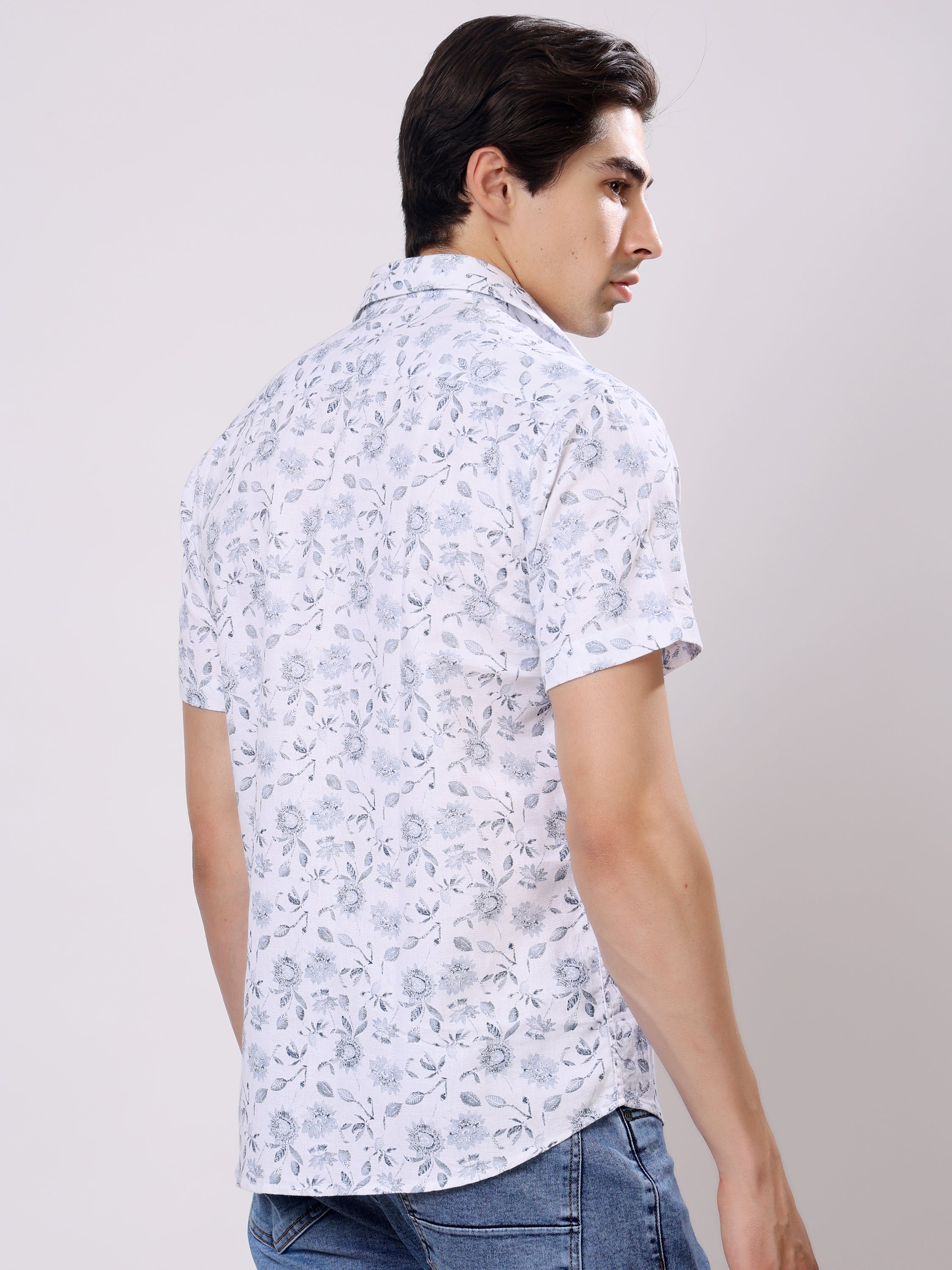 Stylox Men’s Regular Fit Half Sleeve Stylish Floral Printed Casual Summer Shirt - Stylox