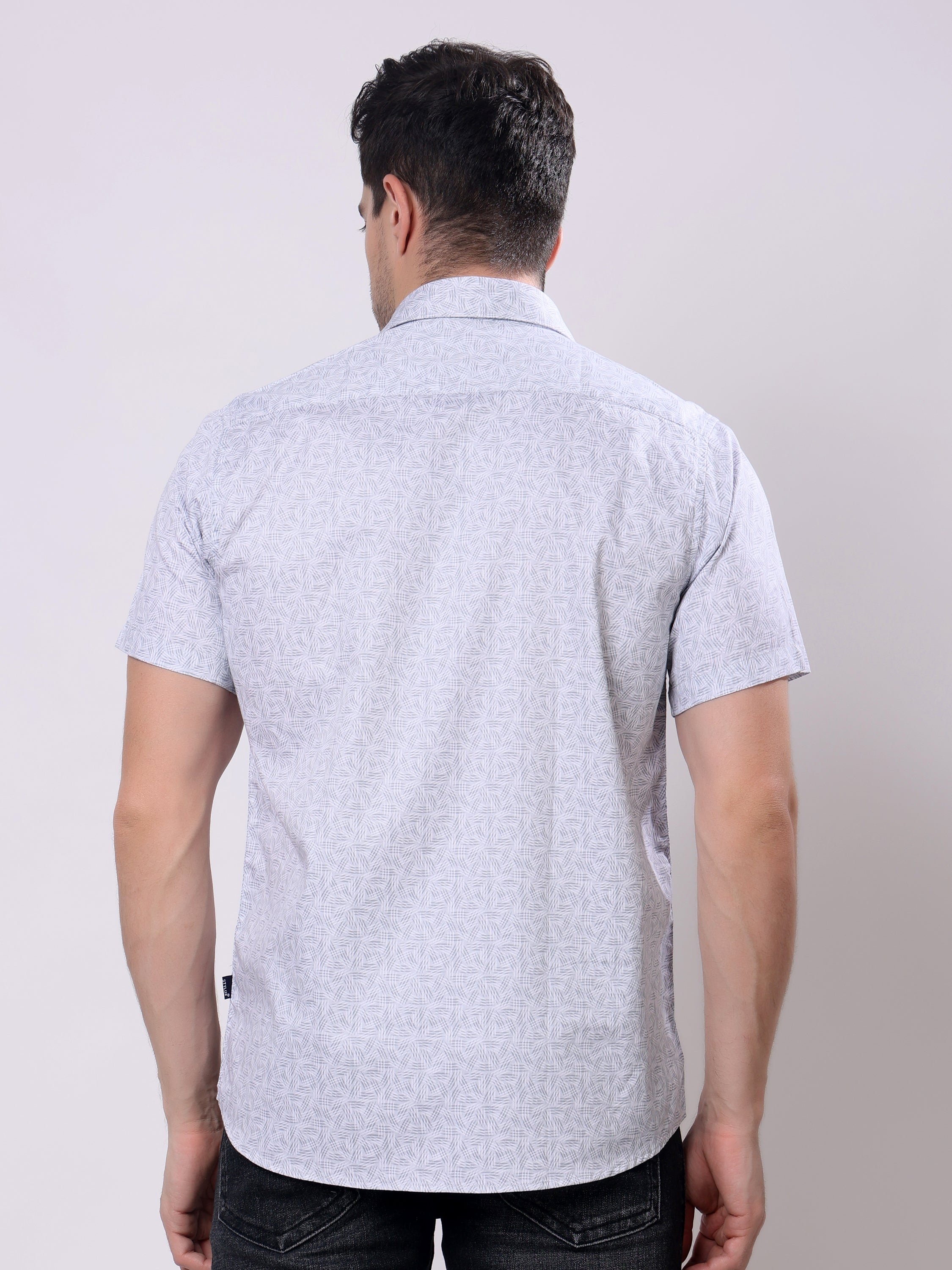 Stylox Men’s Regular Fit Half Sleeve Abstract print Cotton Summer Casual Shirt - Stylox