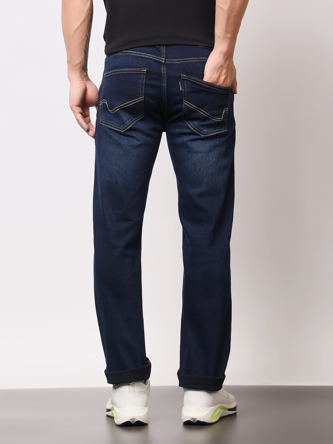 Stylox Men’s Comfort Fit Mid Rise Premium Stretchable Solid Jeans - Stylox