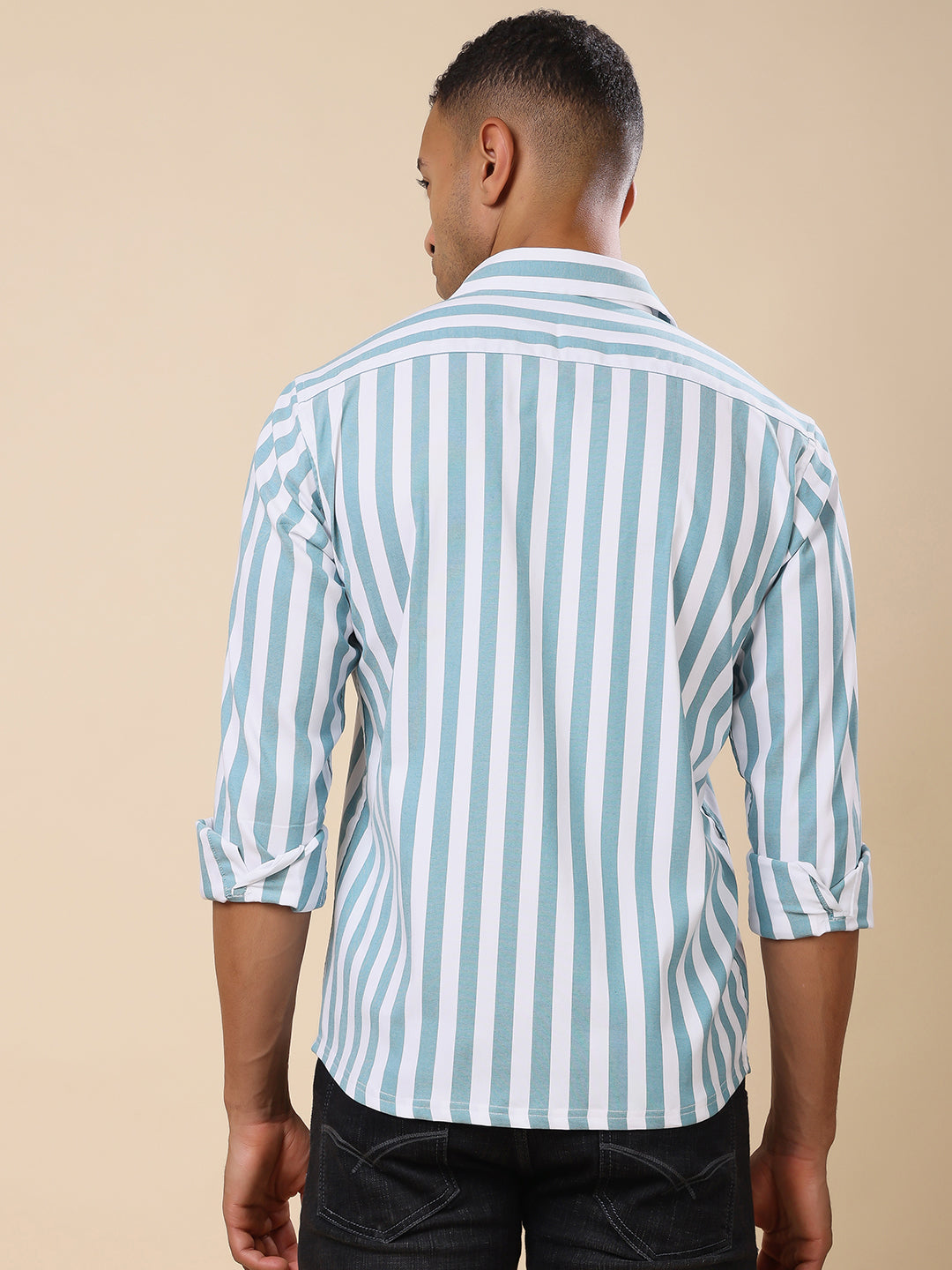 Stylox Men’s Striped Full Sleeve Regular Fit Shirt with Double Chest Pockets – Smart, Functional & Stylish - Stylox