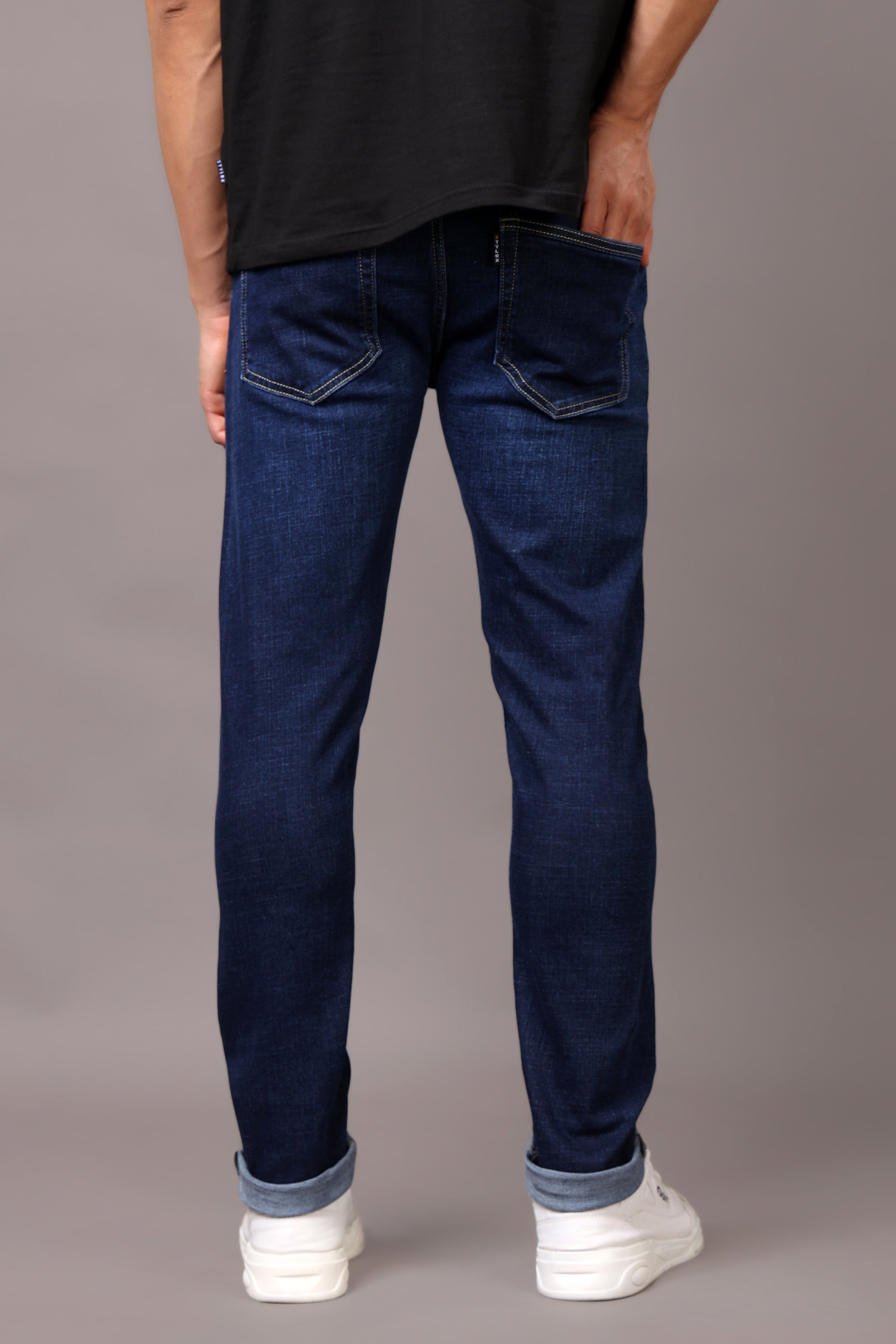 Stylox Men’s Slim Fit Denim Jeans - Dark Blue & Mid Dark Blue