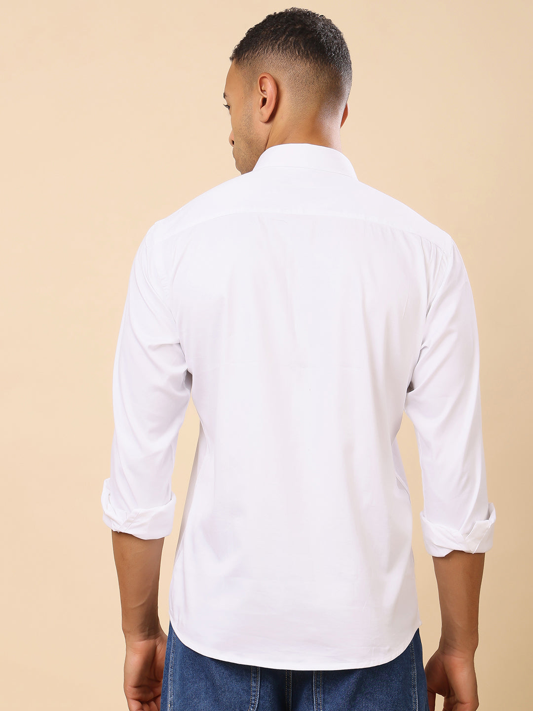 Stylox Men’s Satin Lycra Full Sleeve Solid Shirt – Classic Elegance with Modern Comfort