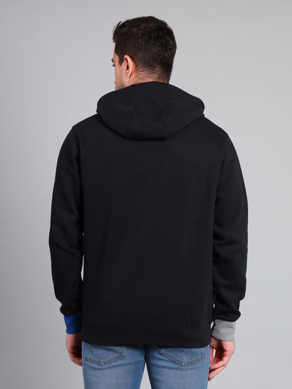 Stylox Men’s Winter Colorblock Printed Hoodie | Pullover Hooded Sweatshirt with Side Pocket | Warm Casual Wear