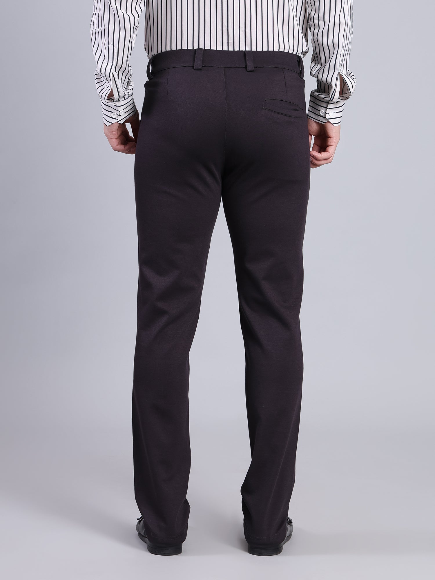Stylox Men’s Slim Fit Stretchable Formal Trousers-Black - Stylox