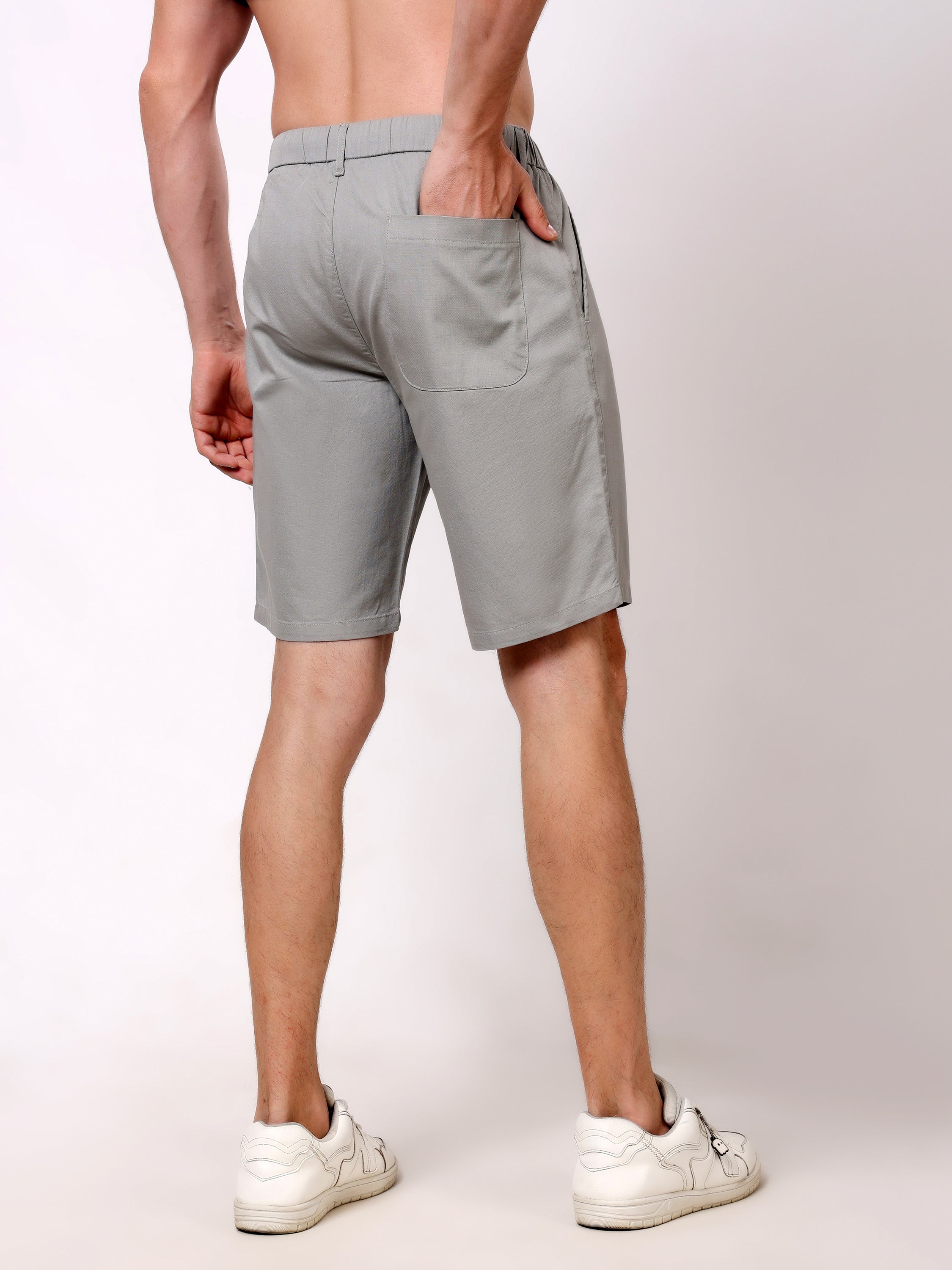 Stylox Men's Regular Fit Cotton Casual Summer Shorts with Elastic Waist & Drawstring