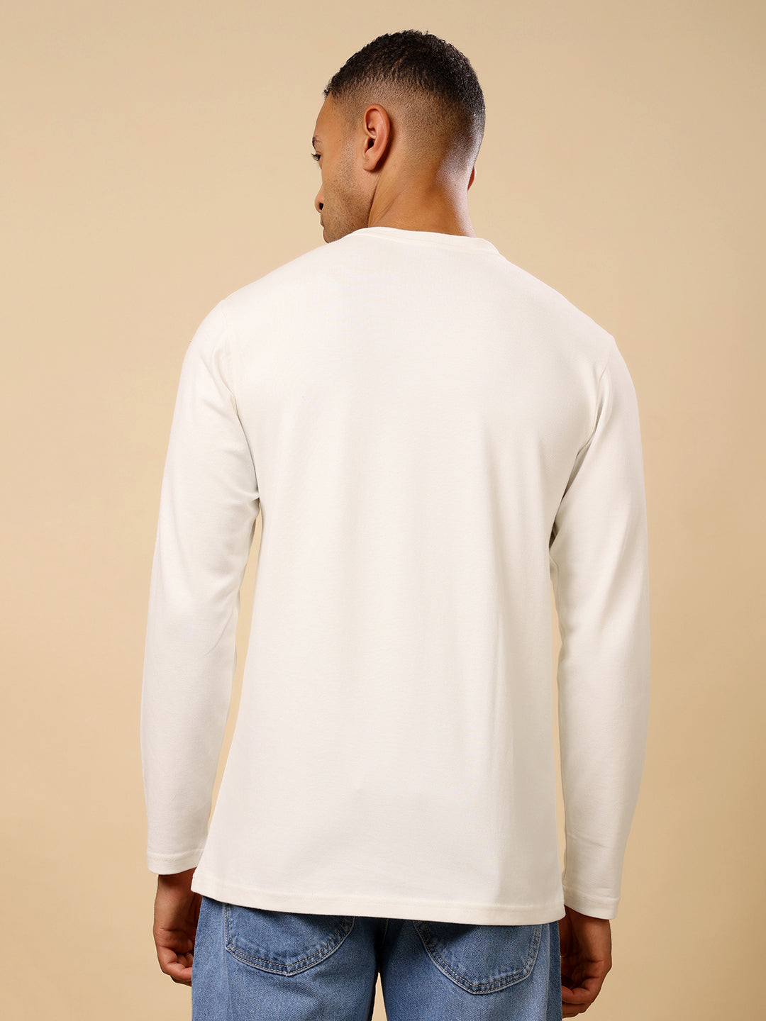 Stylox Men’s Henley Neck Full Sleeve Solid T-Shirt – Casual & Stylish Everyday Wear - Stylox