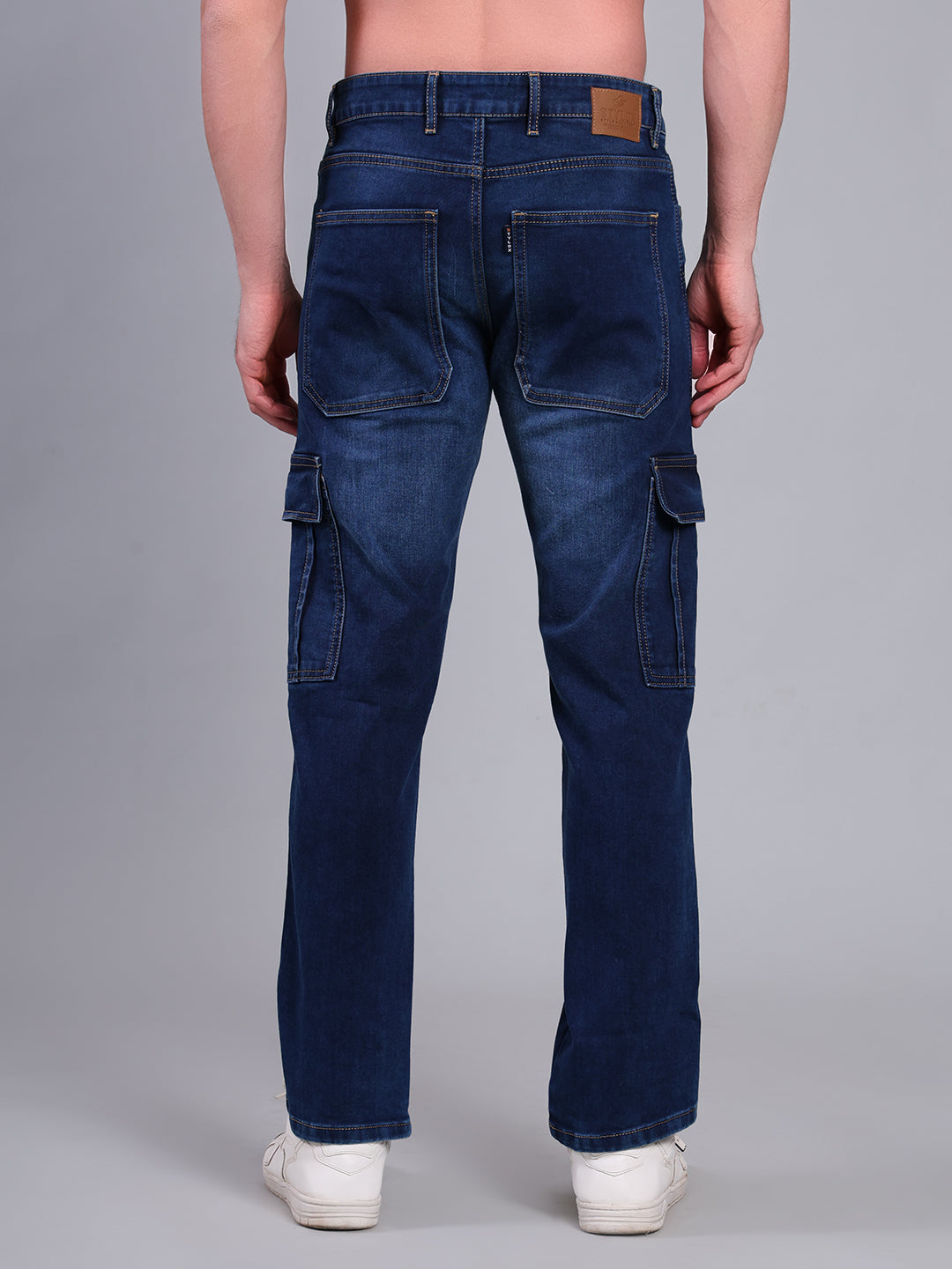 Stylox Men’s Cargo Jeans | Utility Denim with Multiple Pockets | Regular Fit Stretch Cargo Jeans for Men