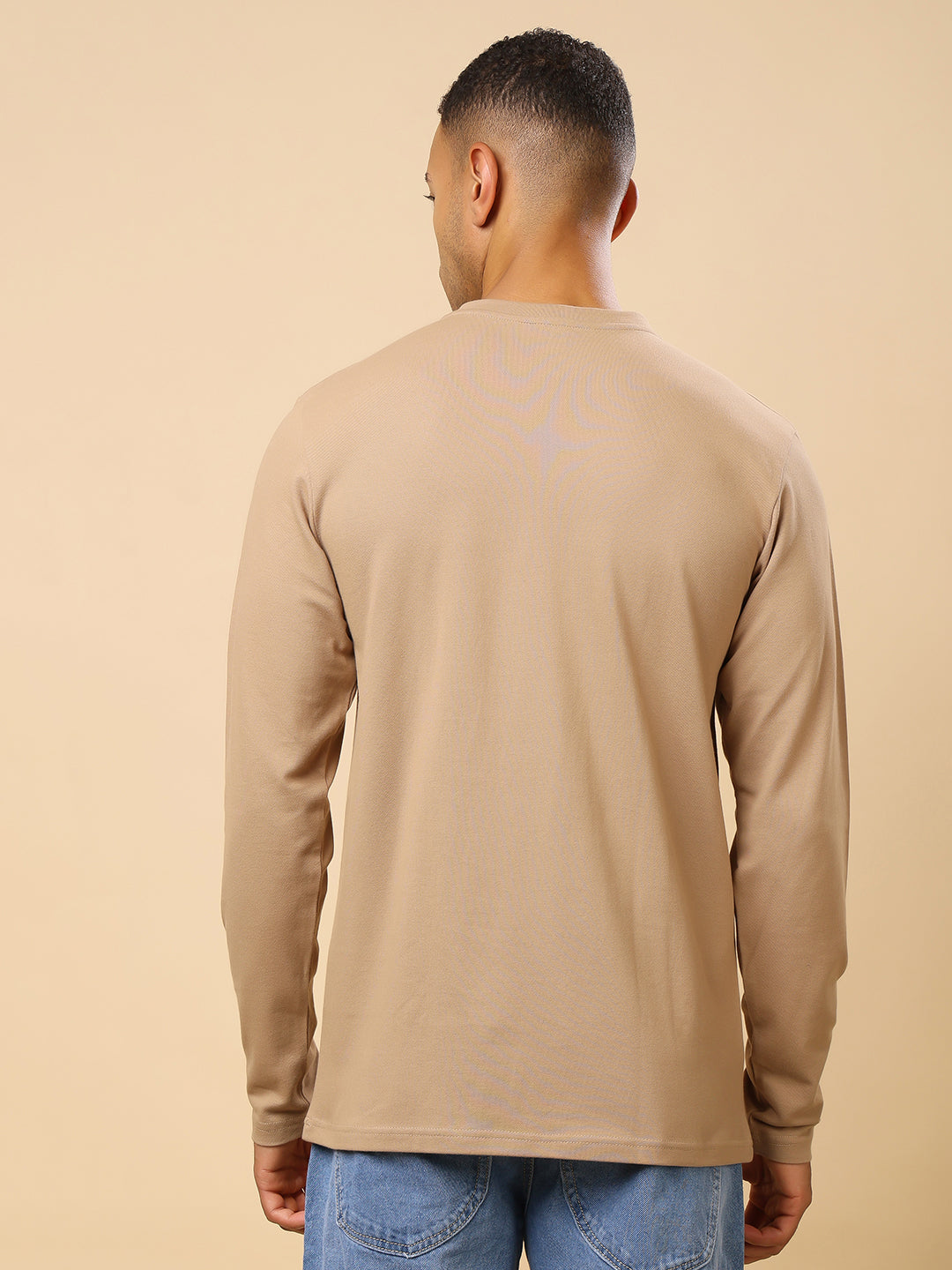 Stylox Men’s Henley Neck Full Sleeve Solid T-Shirt – Casual & Stylish Everyday Wear - Stylox